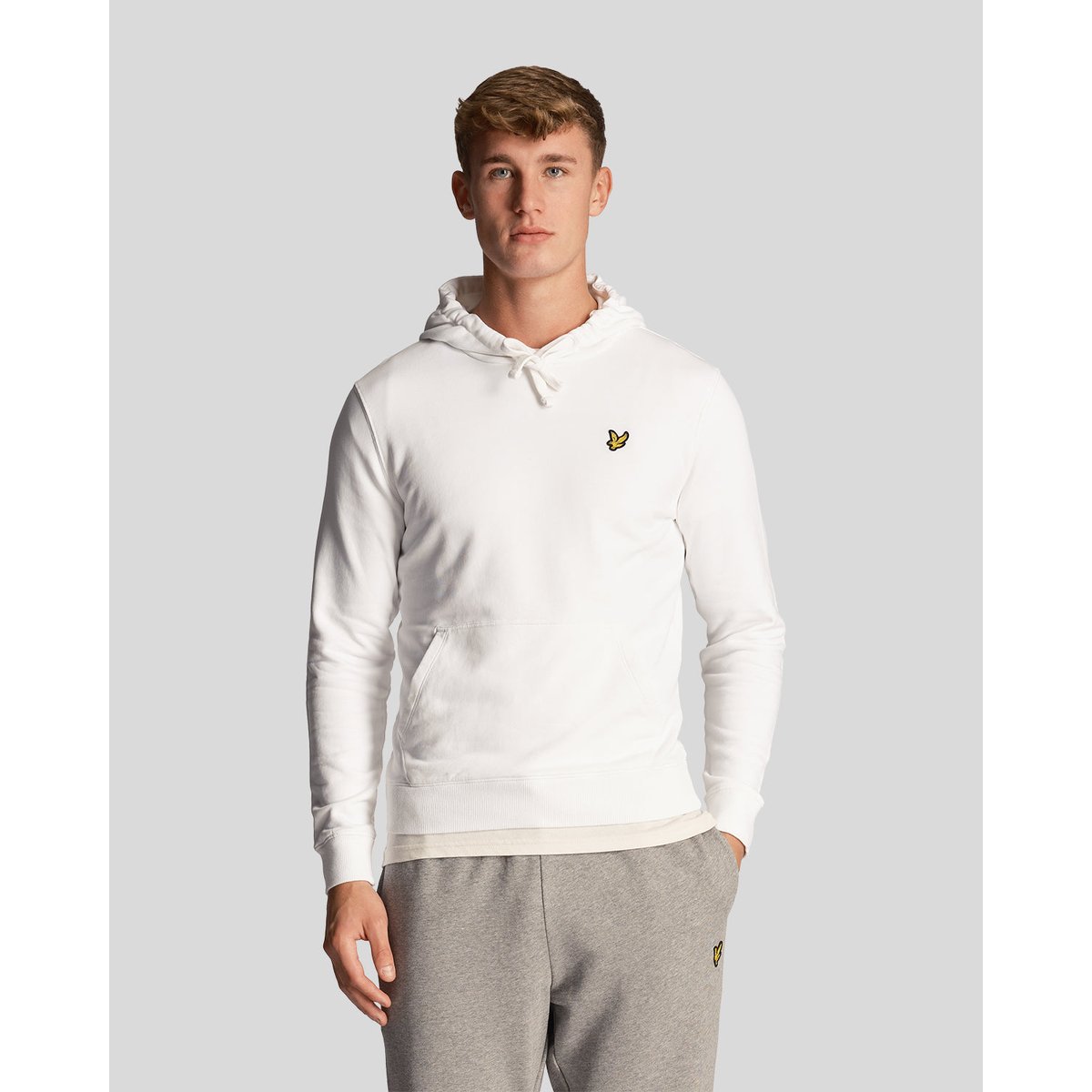 Sweat à capuche en coton loopback blanc, LYLE & SCOTT
