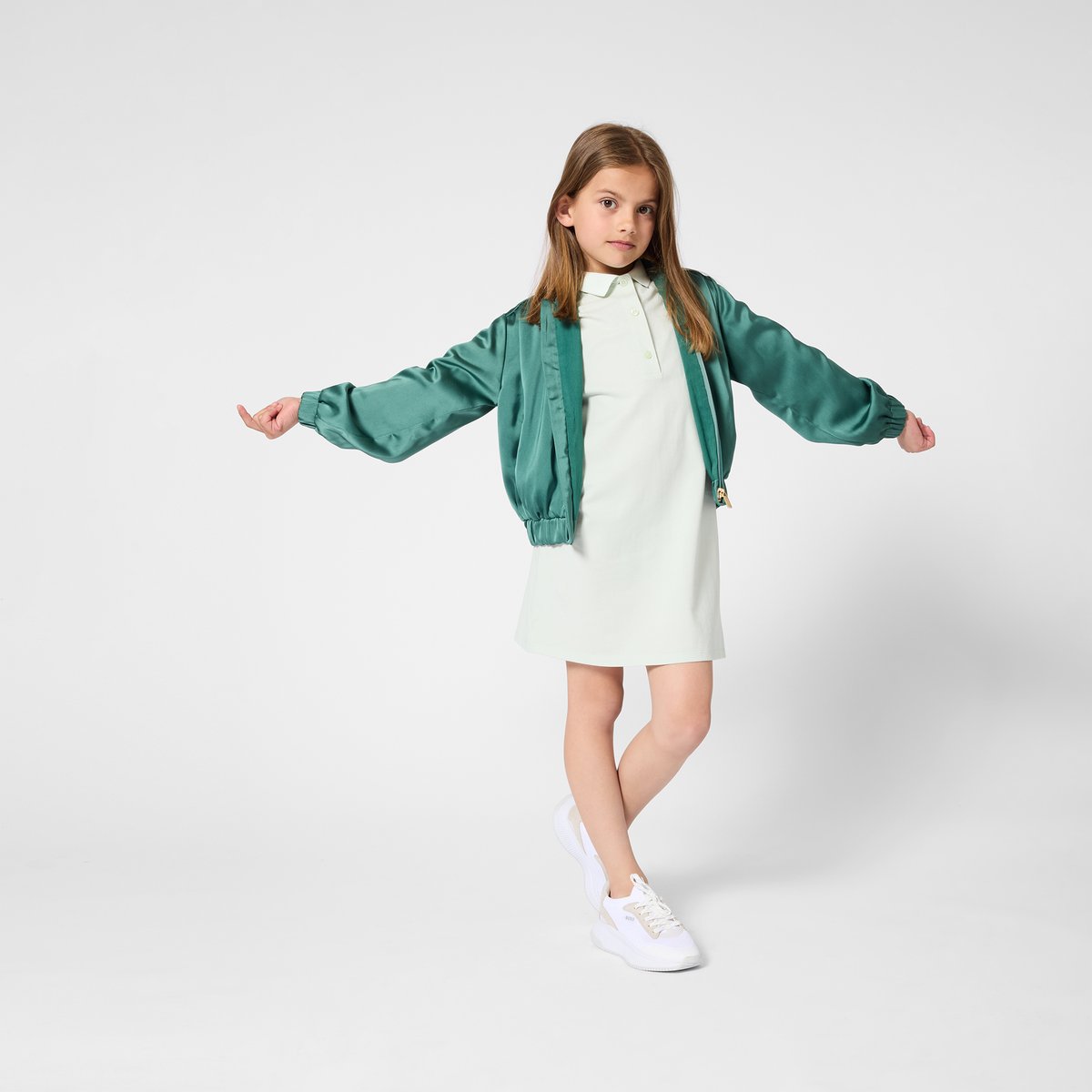 Sweat zippé à capuche vert sapin, BOSS KIDSWEAR