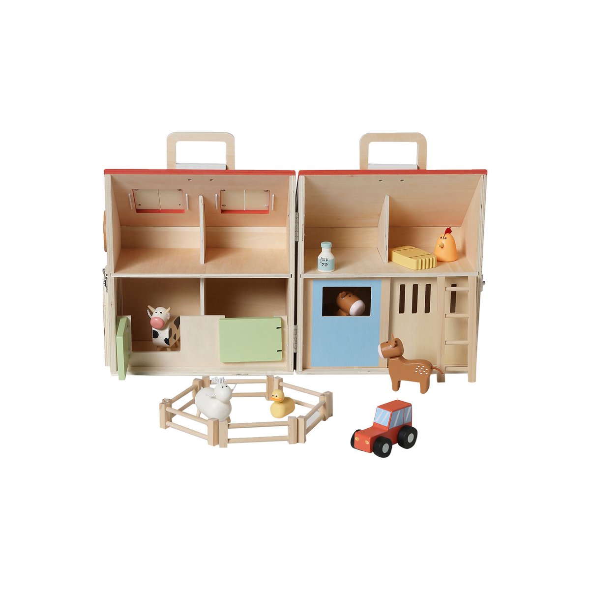 Ferme avec accessoires en bois FSC® rouge, VERTBAUDET