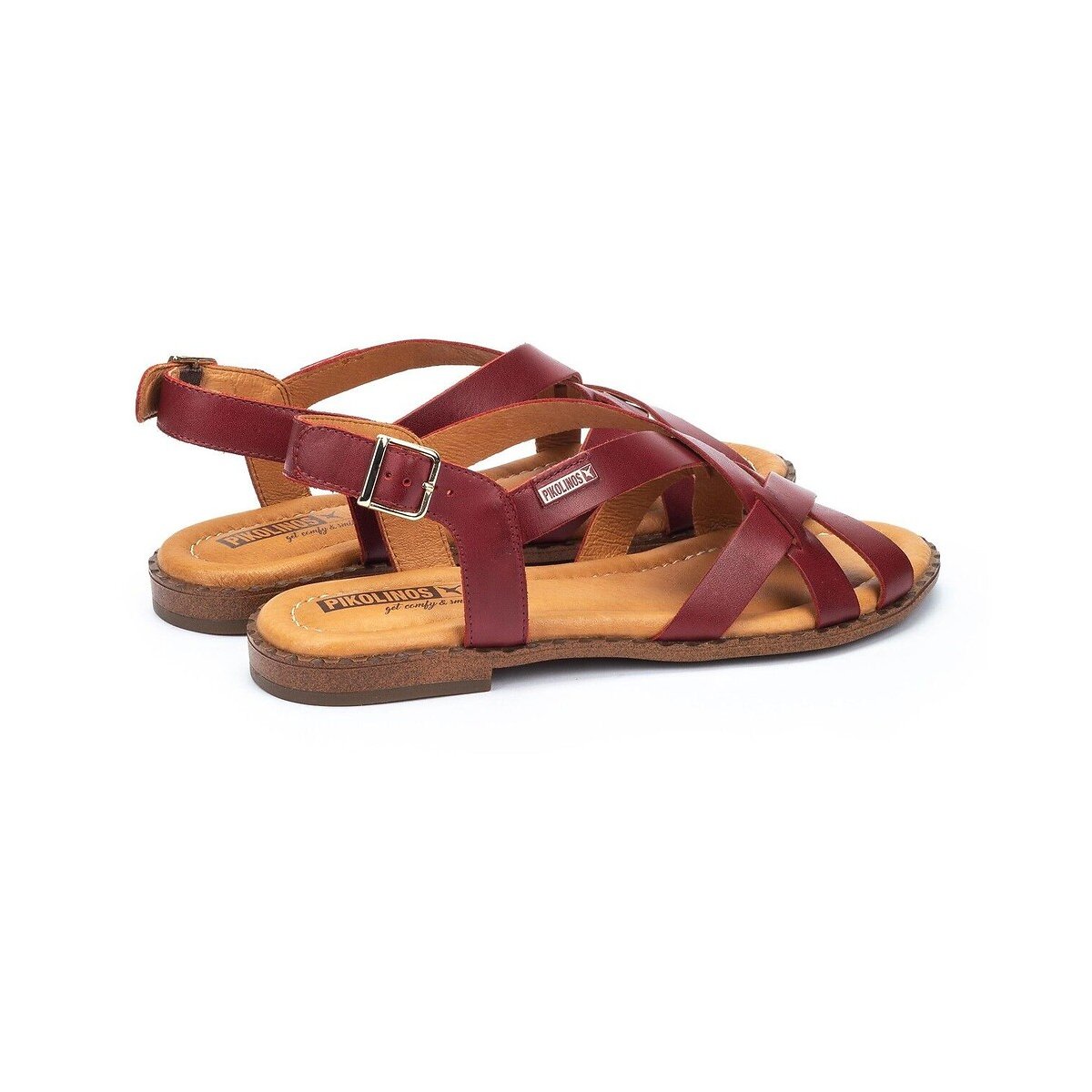 Sandales cuir Algar rouge bordeaux, PIKOLINOS