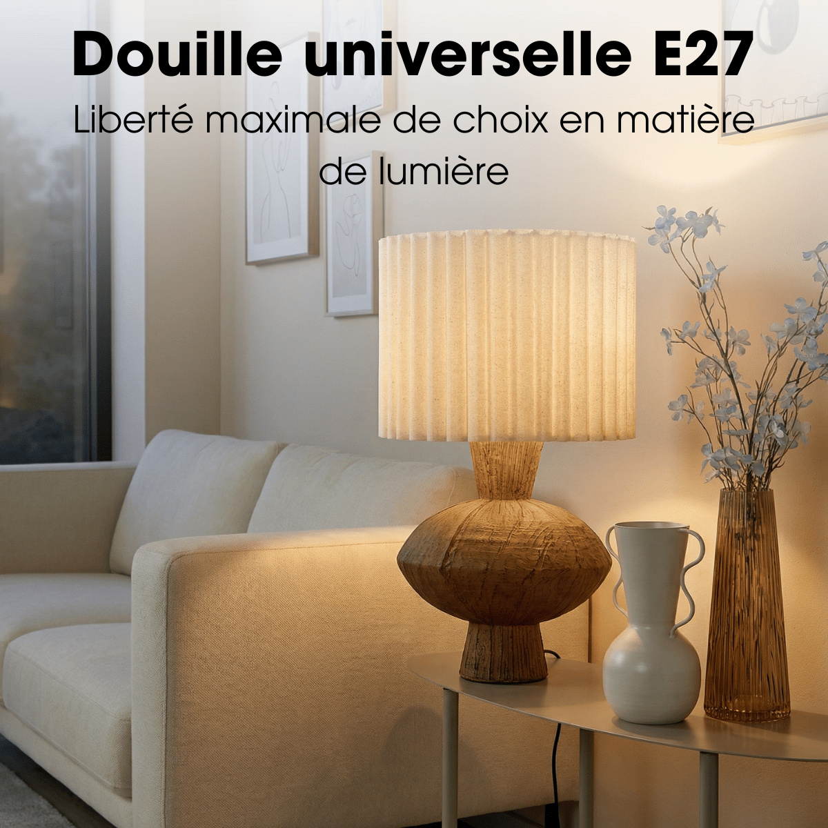 Lampe de table FREY brun, MICA DECORATIONS