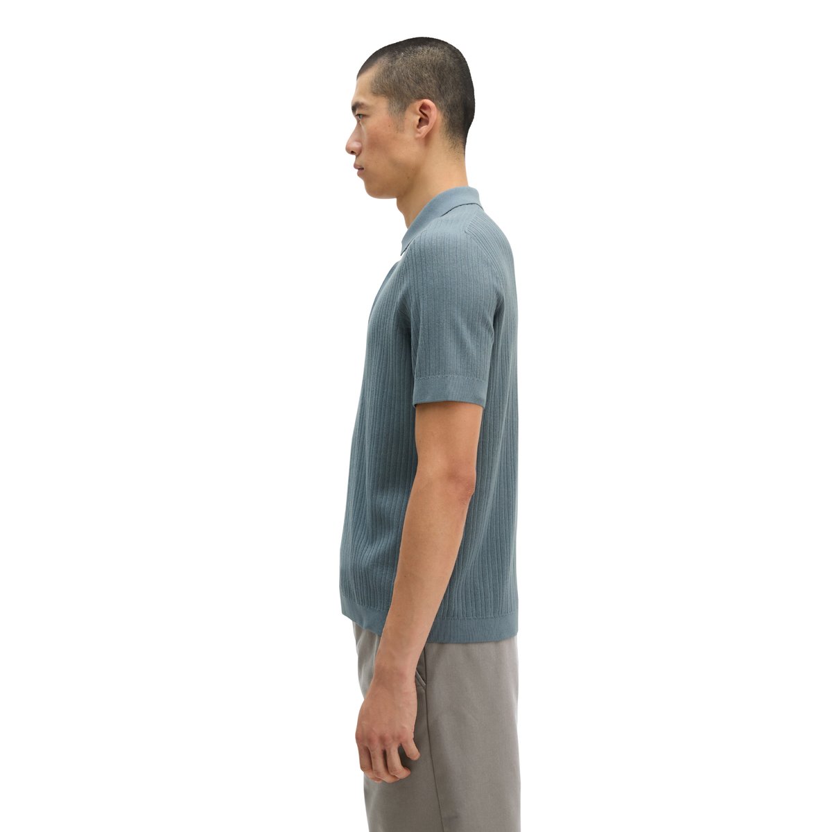 Polo en maille, coupe classique en coton biologique et TENCEL™ Lyocell gris, MARC O'POLO
