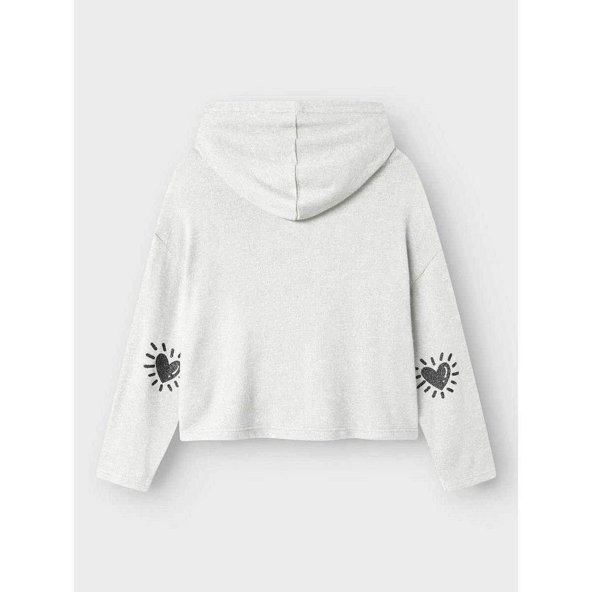 Hoodie in fijn tricot ecru, NAME IT