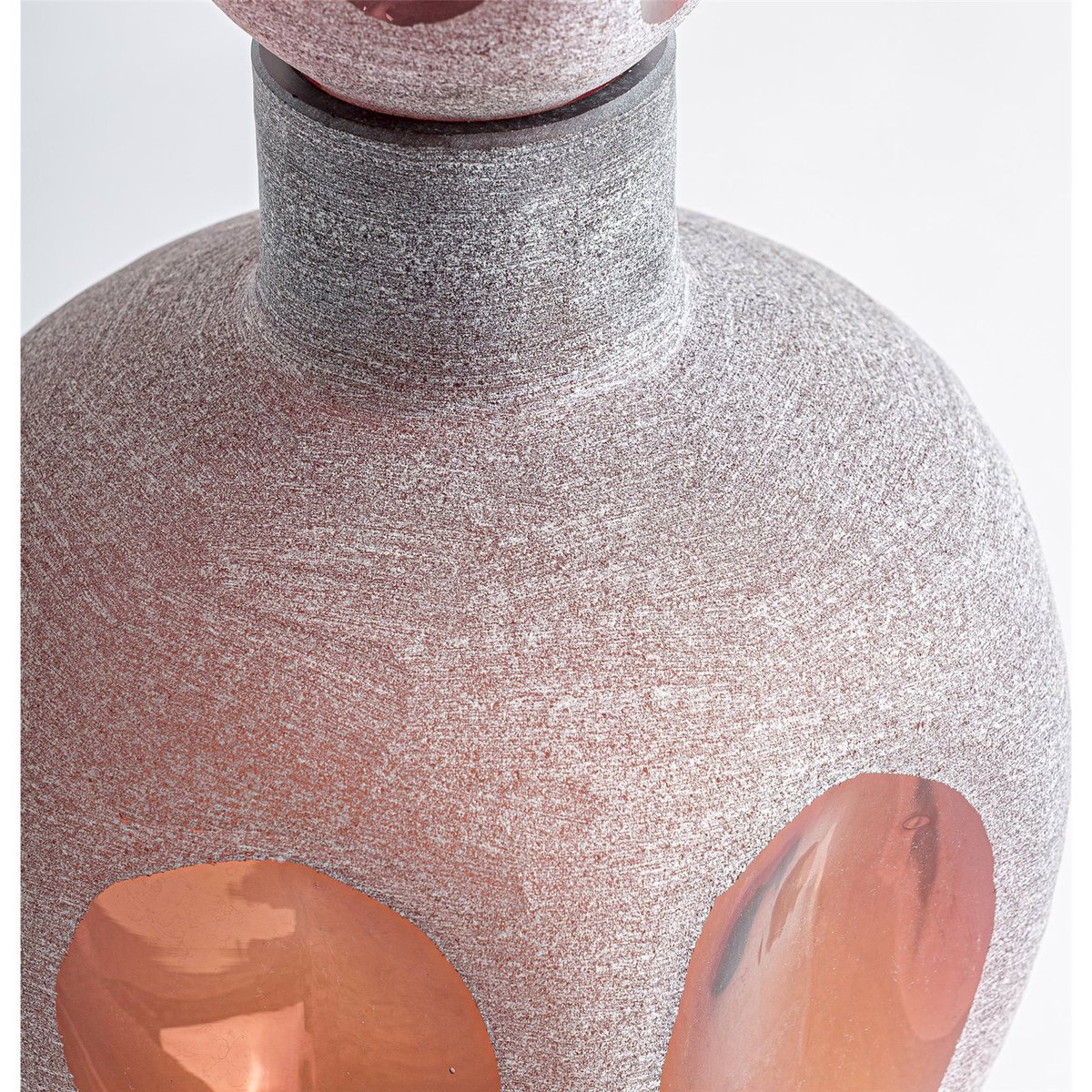Vase en verre translucide rose translucide contemporain, RECOLLECTION