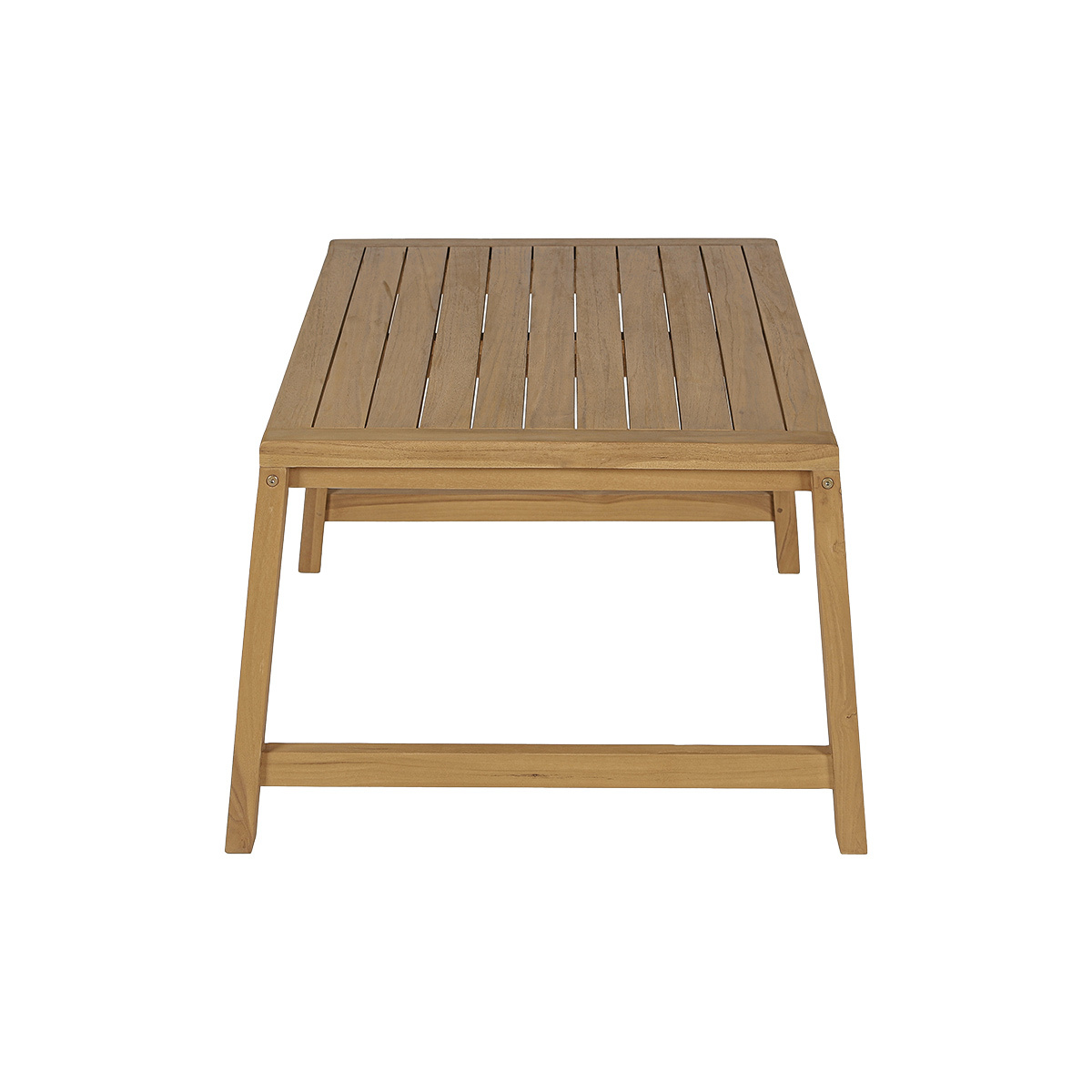 Table basse de jardin rectangulaire en bois teck massif L100 cm SUNDA couleur unique, MILIBOO