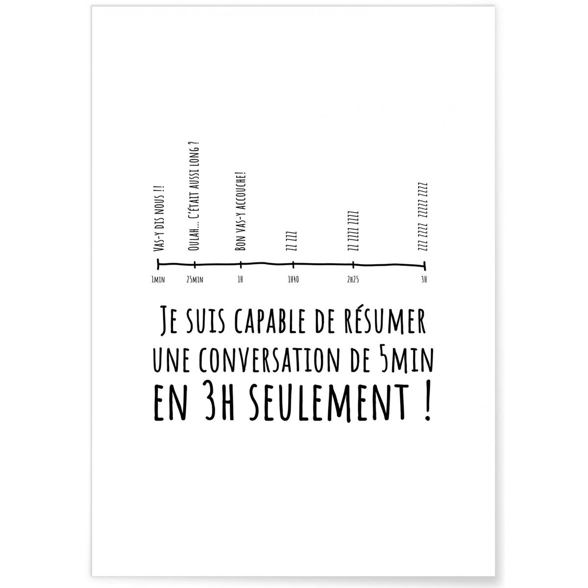 Affiche 3h Seulement blanc, L'AFFICHERIE