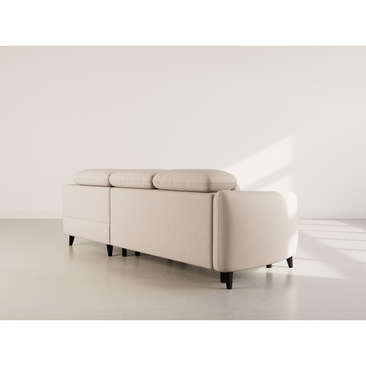 Canapé angle droit convertible tissu texturé, OPALINE beige, BEST MOBILIER