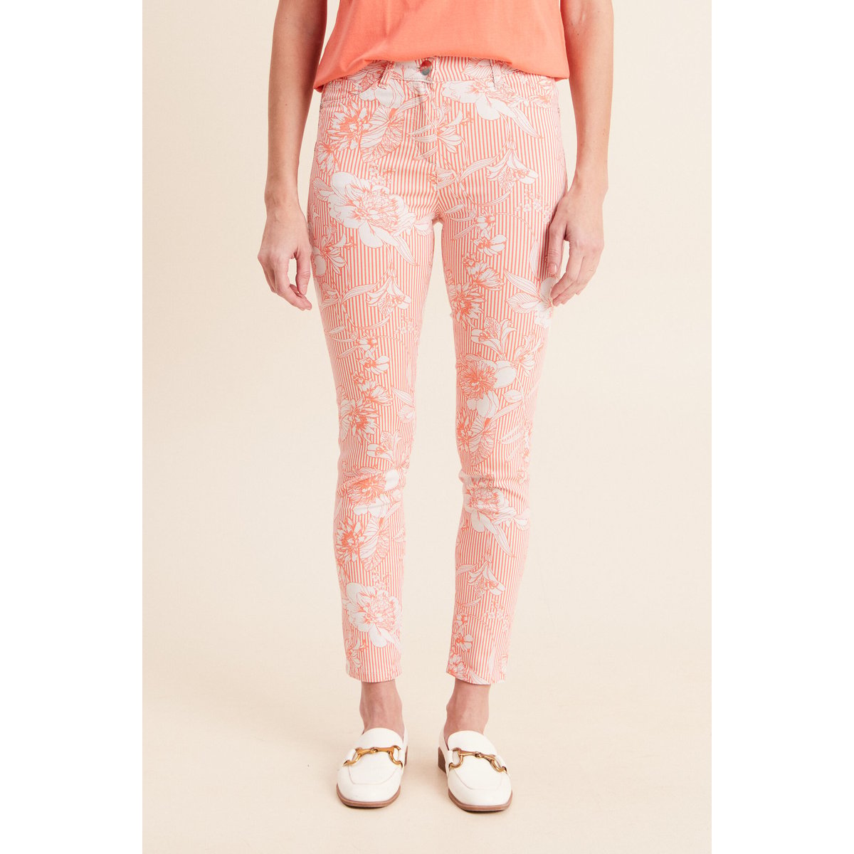 Pantalon ajusté 7/8ème orange, BREAL