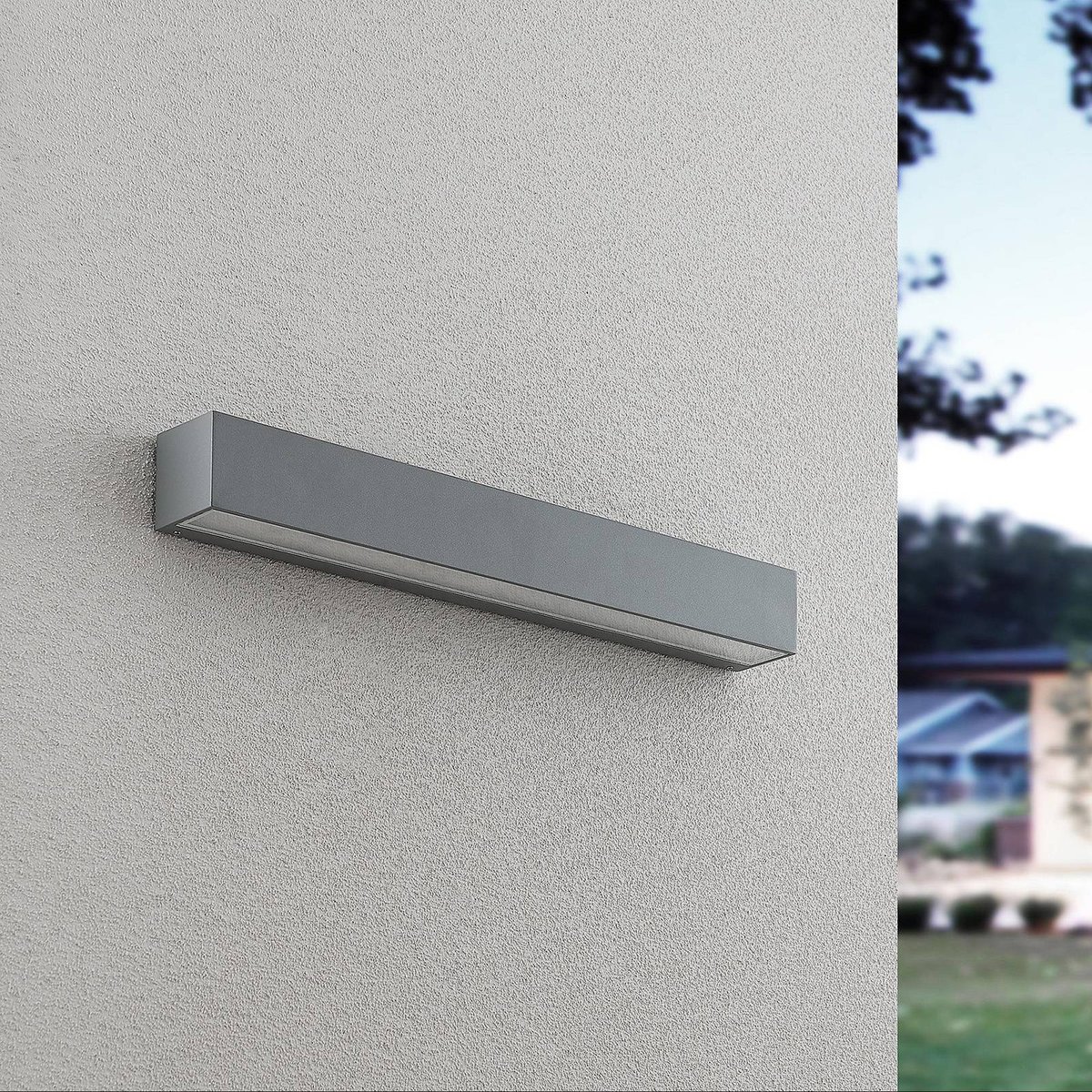 Applique extérieure en aluminium moderneLED argent, LUCANDE