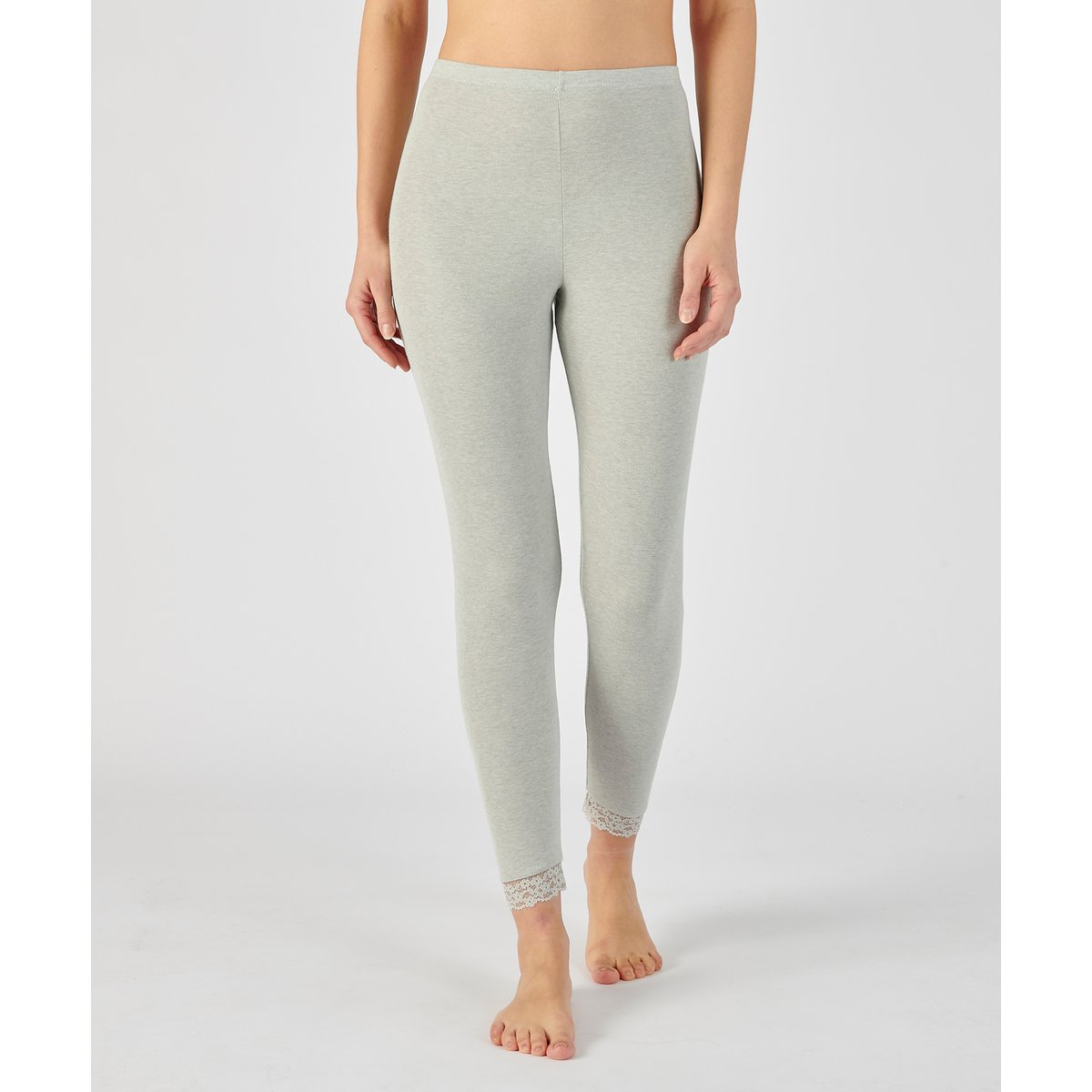 Legging long dentelle Thermolactyl Sensitive gris chiné, DAMART