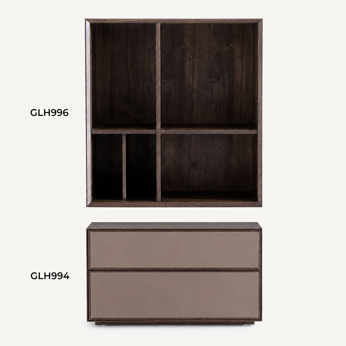 Etagère 5 niches, en plaqué noyer, pour bibliothèque modulable MIKUBE noyer, AM.PM