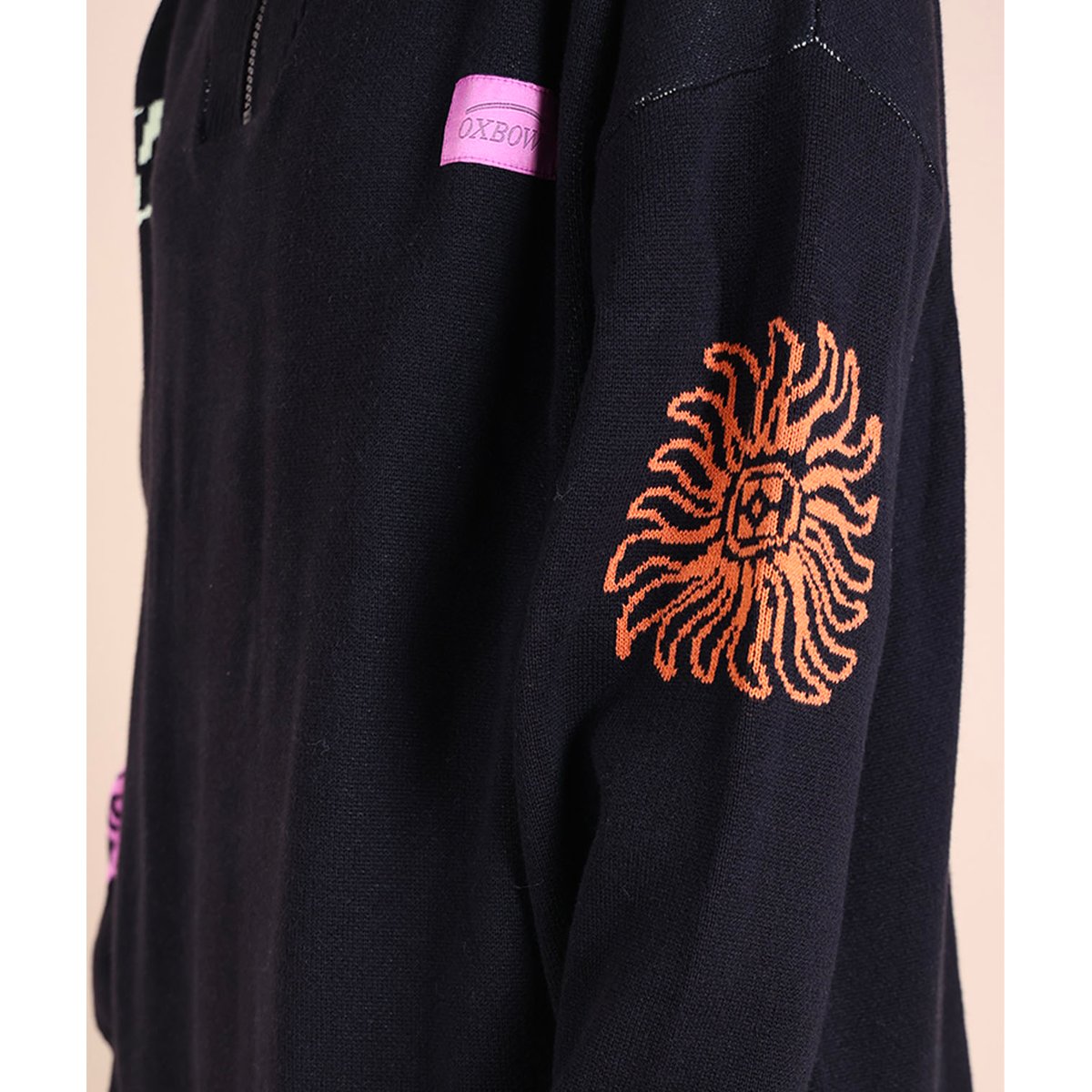 Robe en maille turtleneck demi zip SOUANE noir, OXBOW