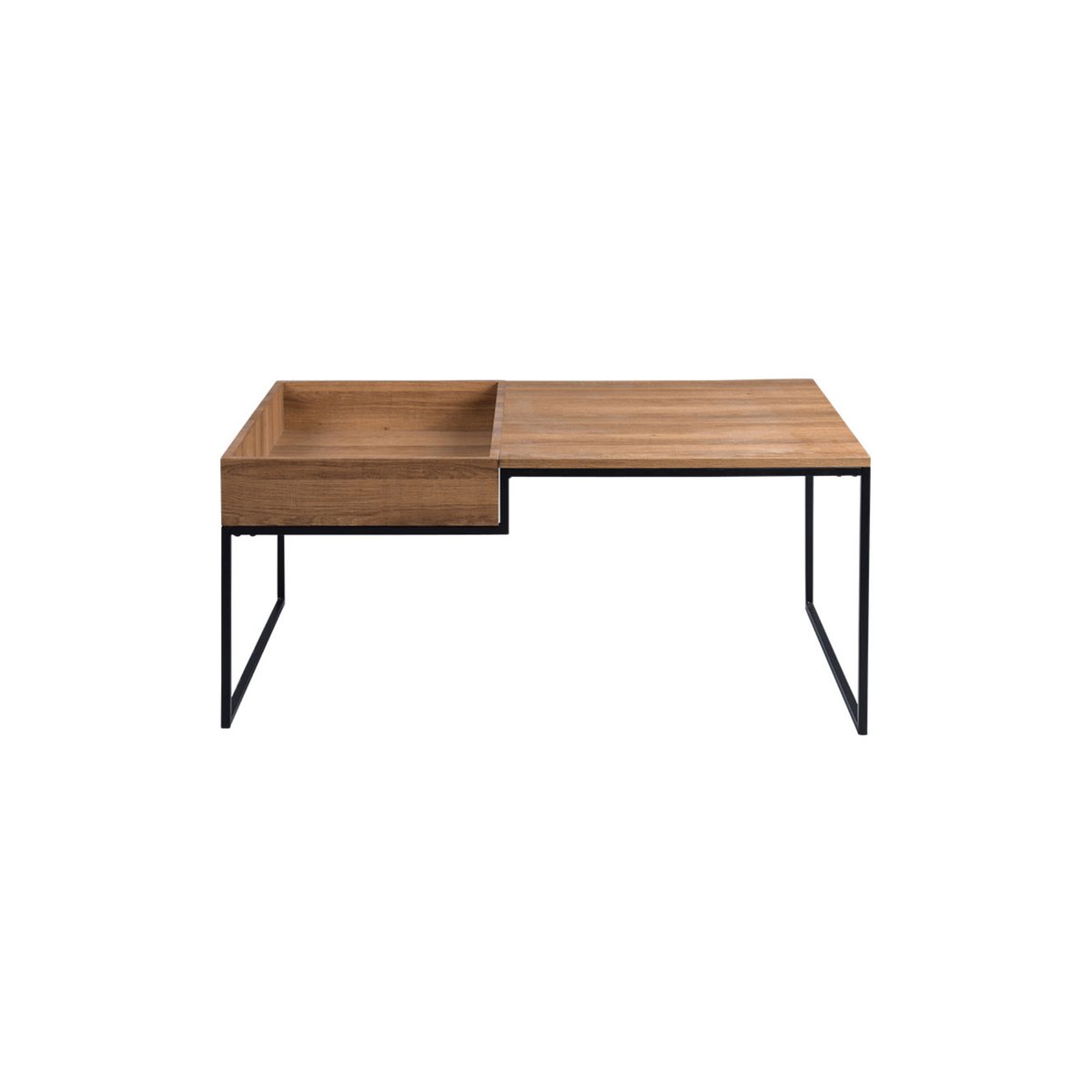 Table basse effet bois et métal style industriel, TIM bois, BEST MOBILIER
