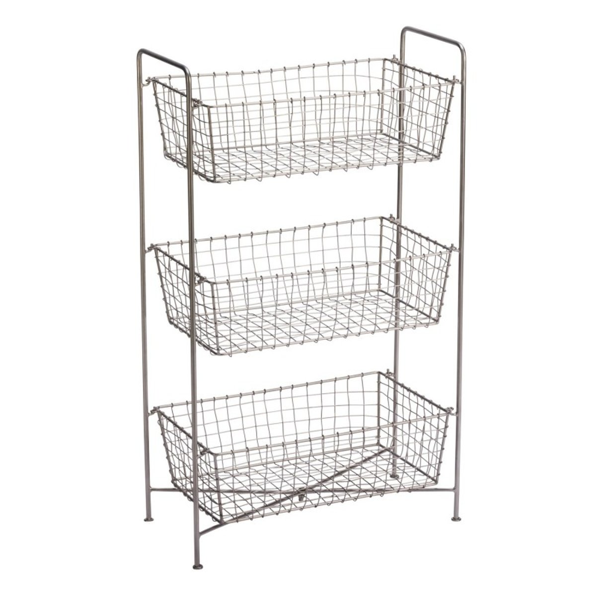 Etagère meuble rangement paniers métal argent, MADAM STOLTZ