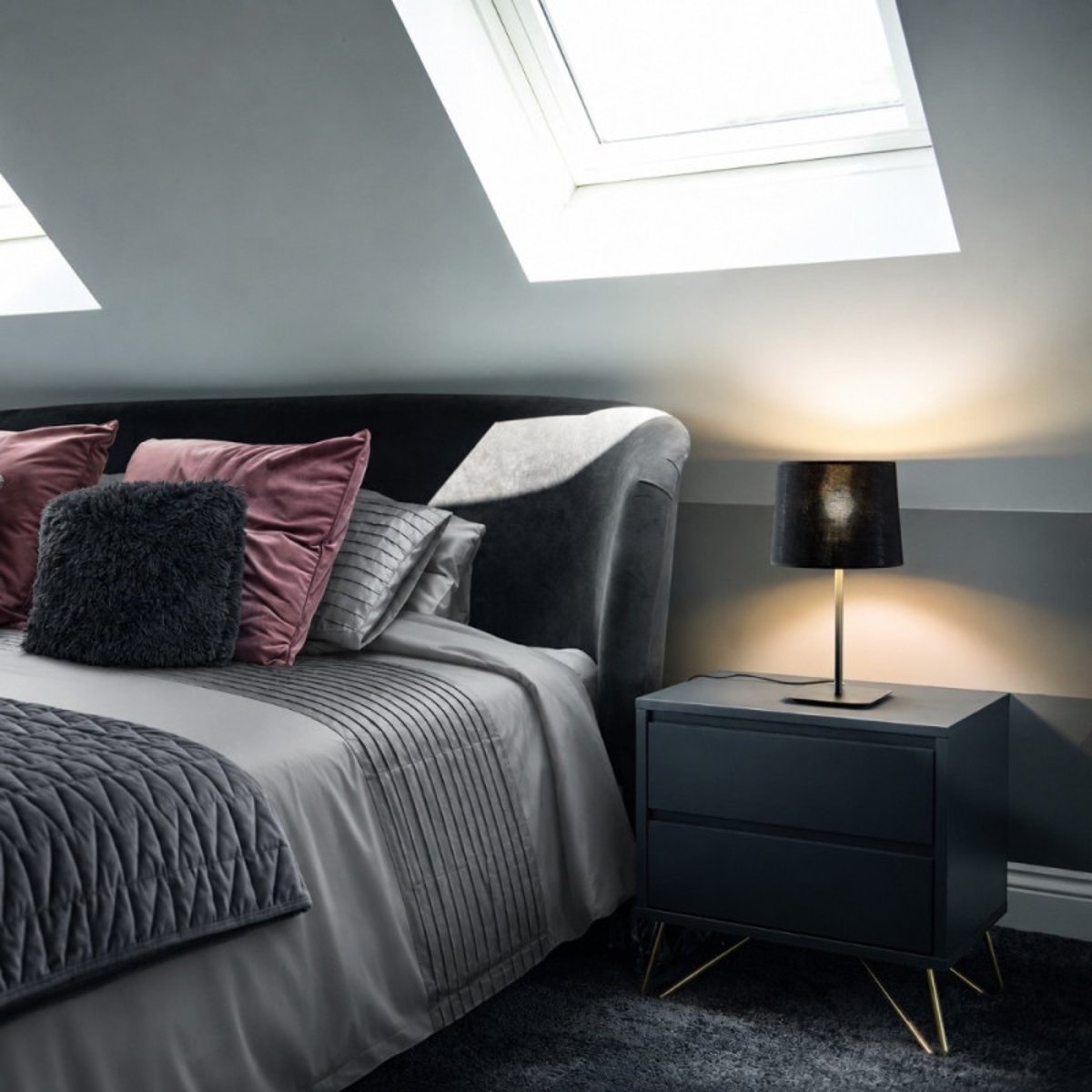 Lampe à Poser Design Noir et doré cuivré Splendid noir, MILLUMINE
