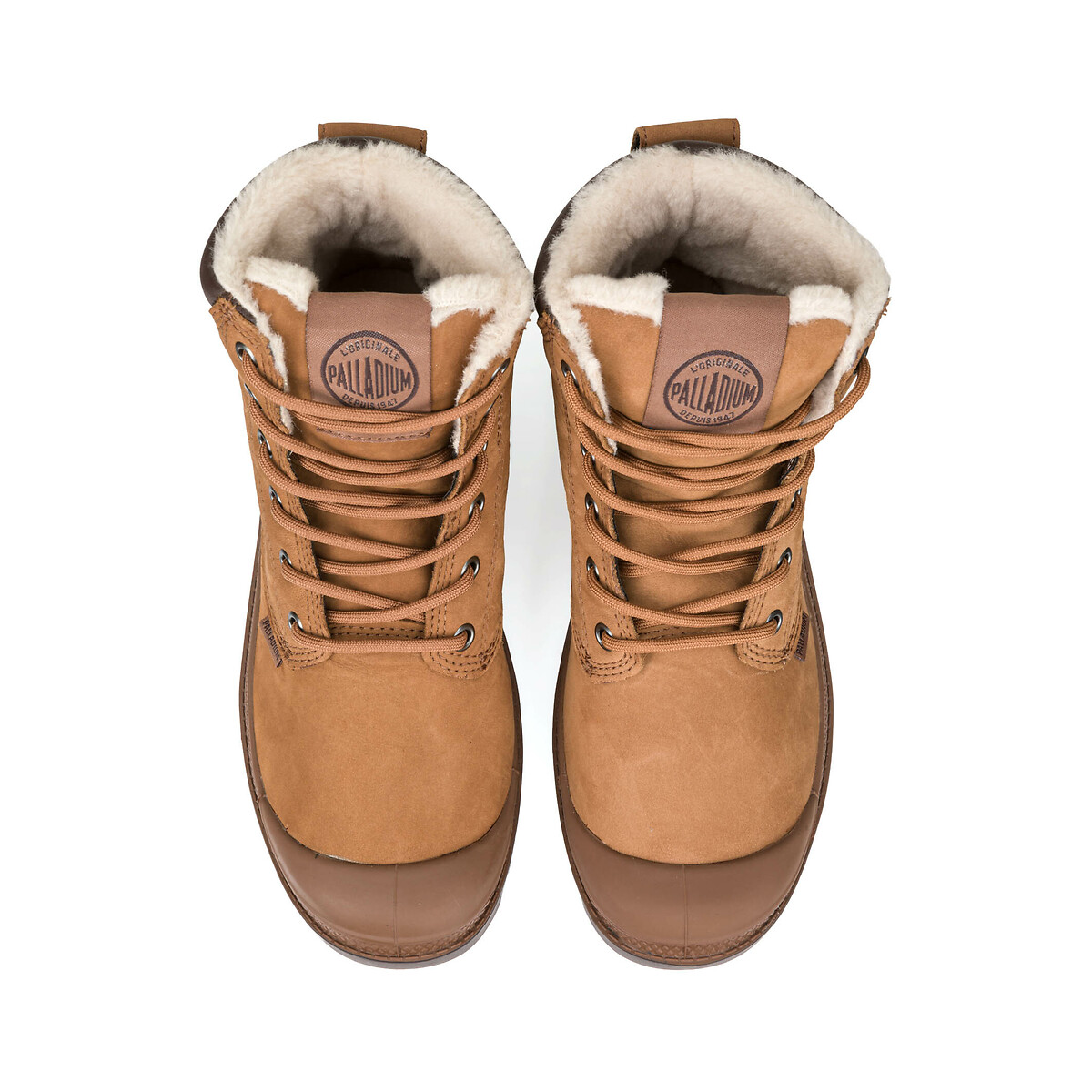 Gevoerde bottines Pampa Sport Cuff Waterproof kastanje, PALLADIUM