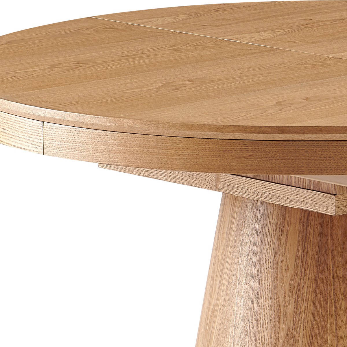 Table à manger ronde extensible 4/6 couverts effet Chêne - TRENTO chêne clair, HOMIFAB