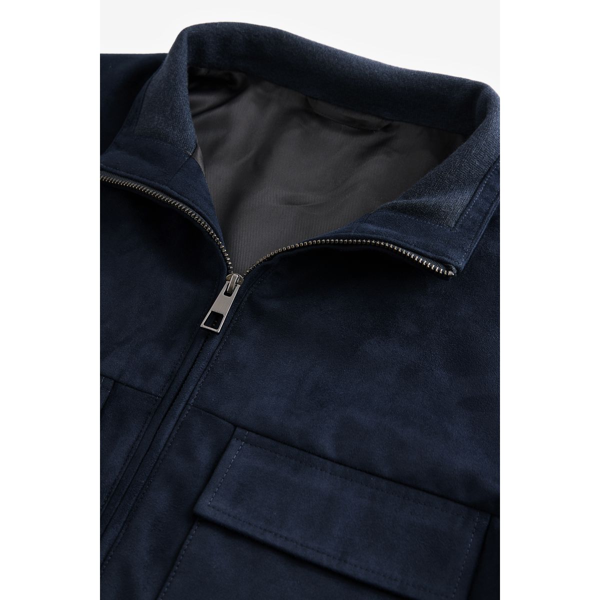 Veste en daim synthétique avec manches maille bleu marine, NEXT