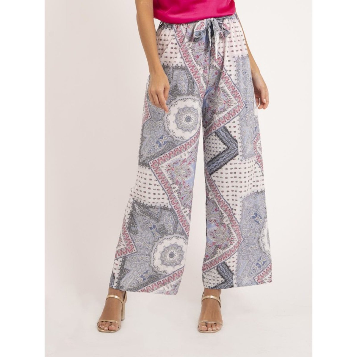 Pantalon Motifs Eloane bleu, DONA LISA