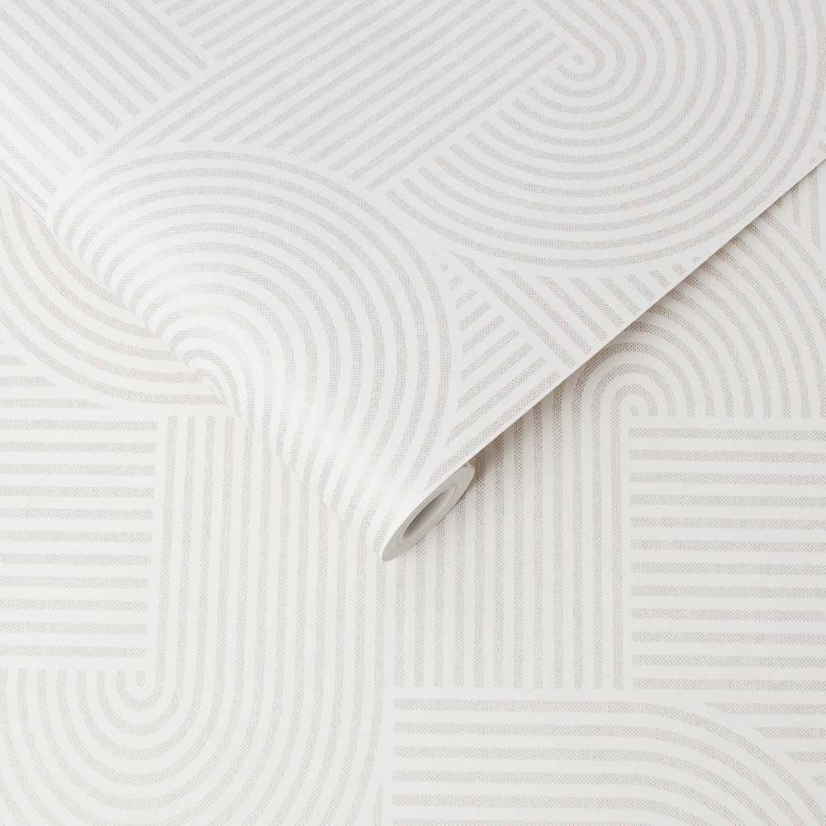 Papier peint Centra White blanc satiné, GRAHAM ET BROWN