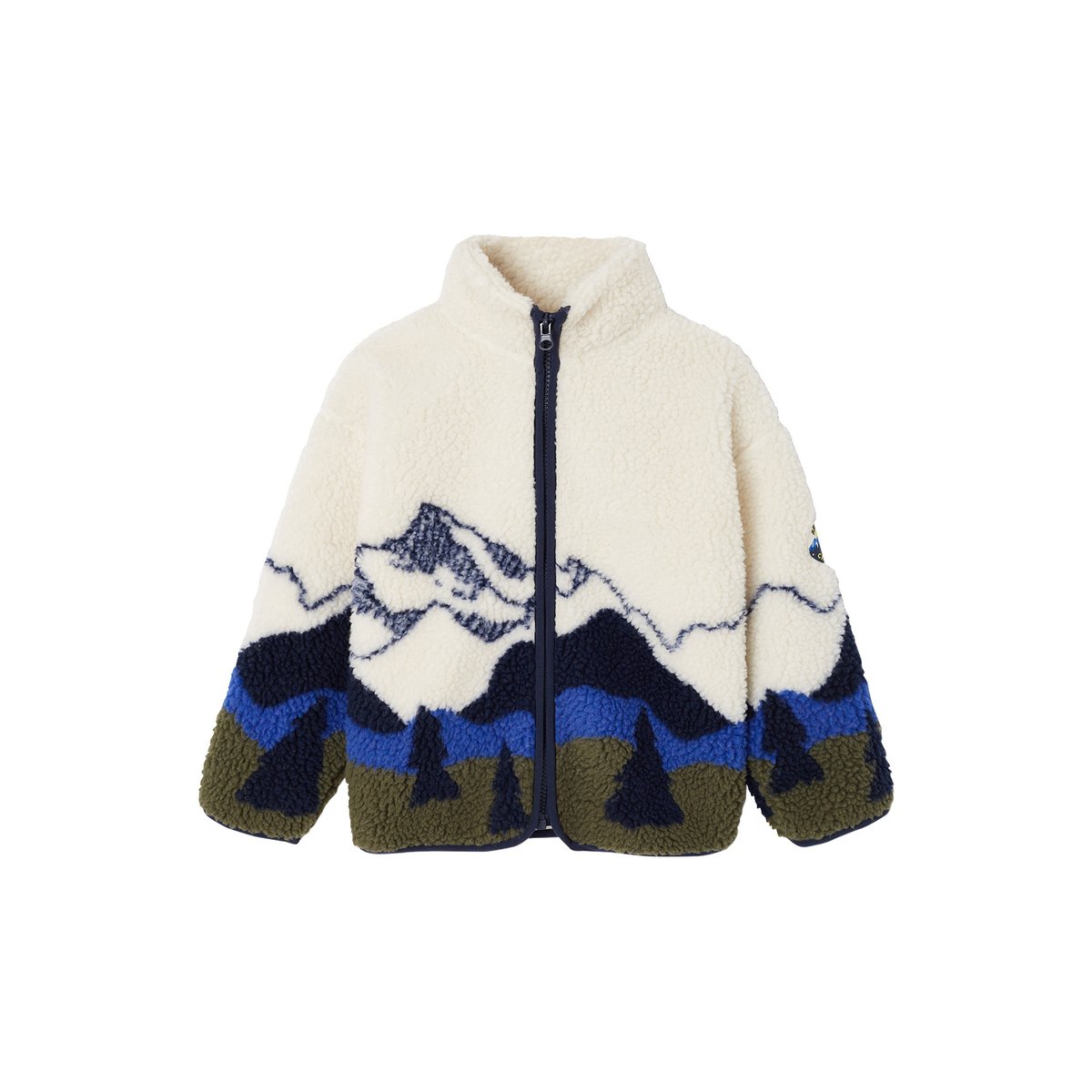 Veste sherpa manches longues zippée écru, VERTBAUDET