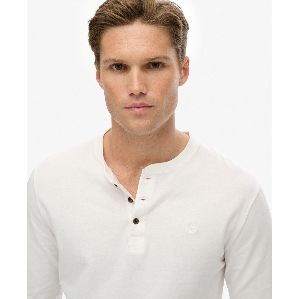 T-shirt Henley Classic Essential optic, SUPERDRY