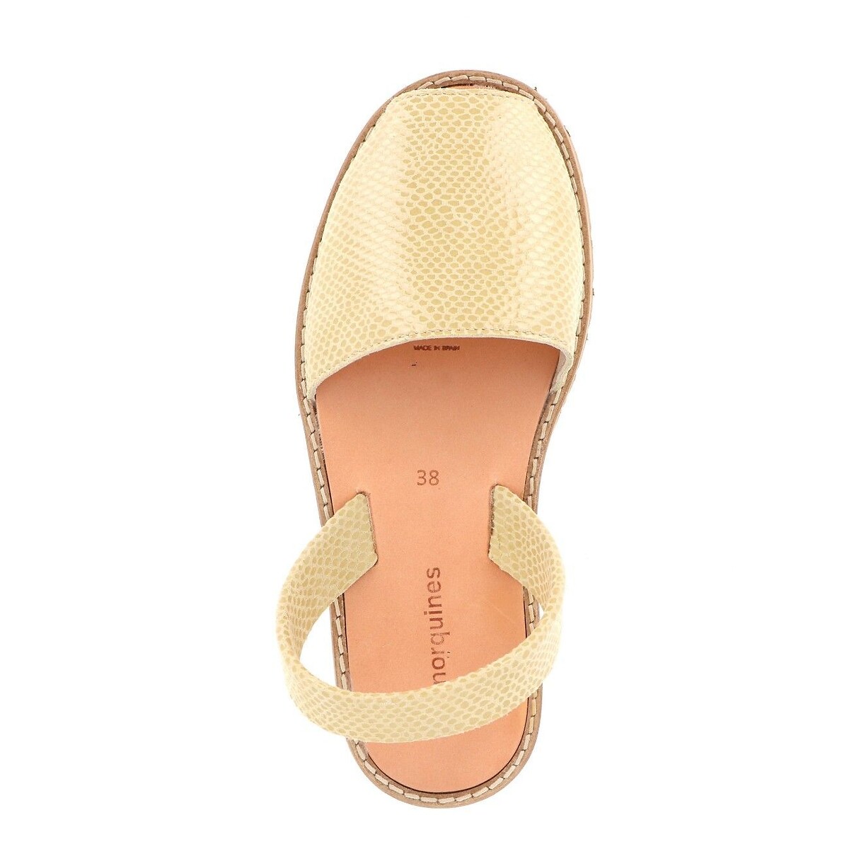 Sandales plates Avarca en cuir ecru, MINORQUINES