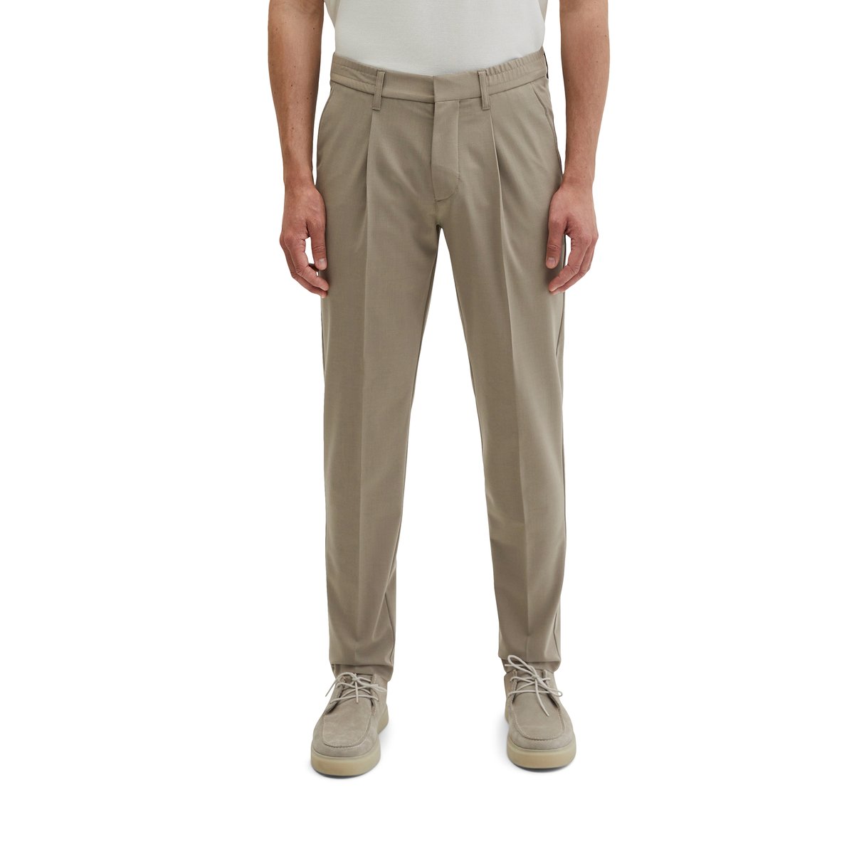 Pantalon Modèle Morot Jogger DFB Travel Collection en Technical Wool Blend léger marron, MARC O'POLO