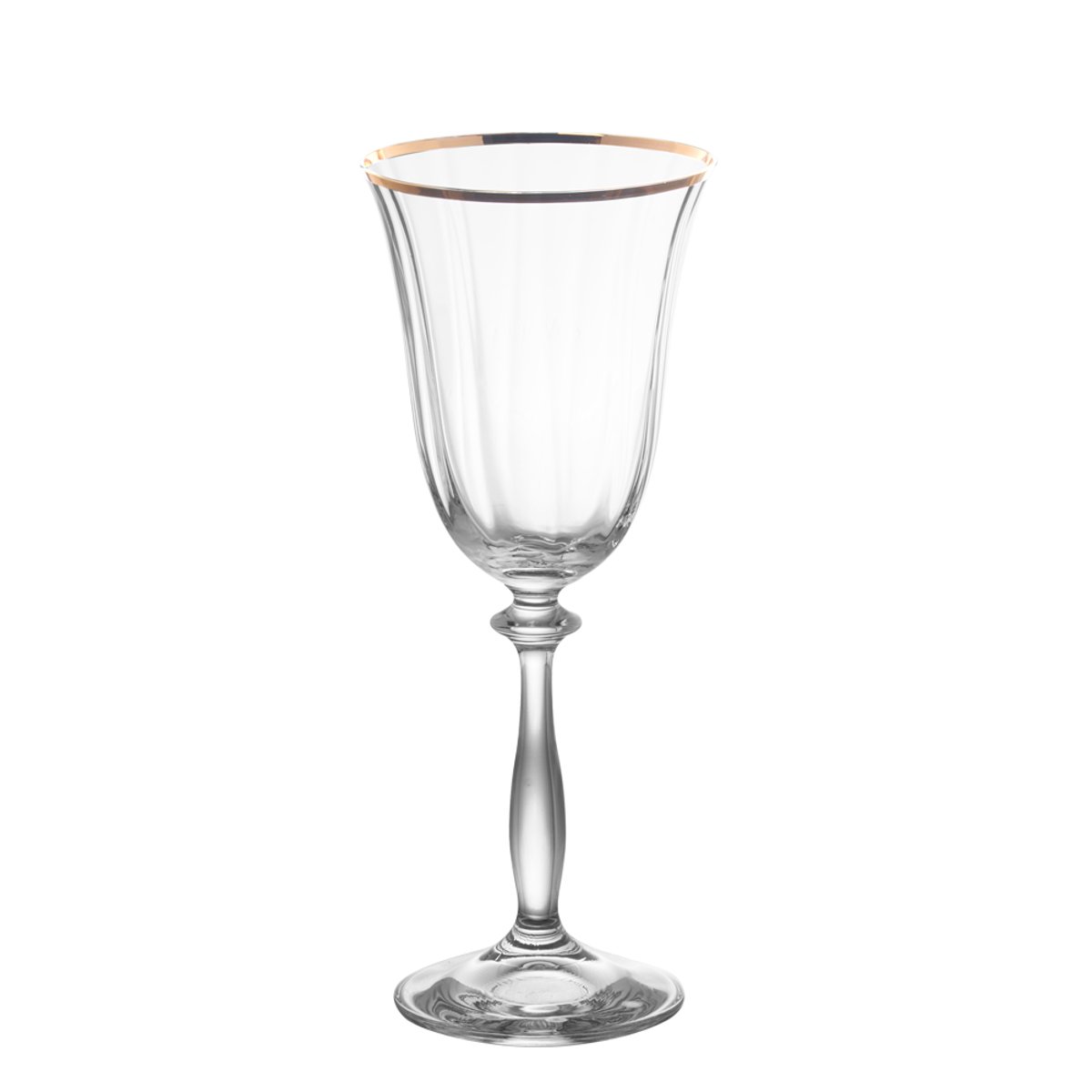 Boîte de 6 verres à pied Angela filet or 35 cl transparent / cristal, TABLE PASSION