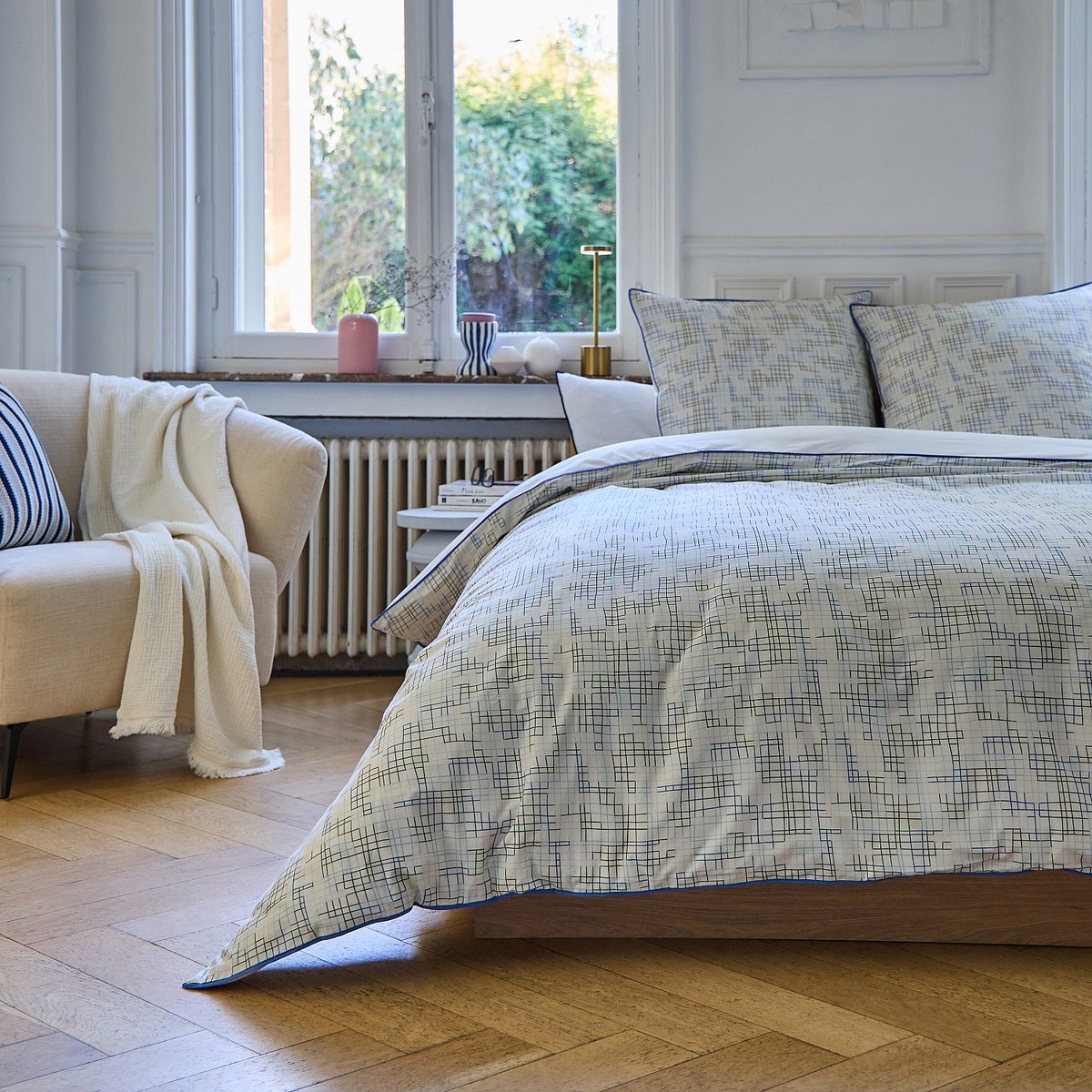 Parure de lit en percale de coton bio GLORIA multicolore, HABITAT