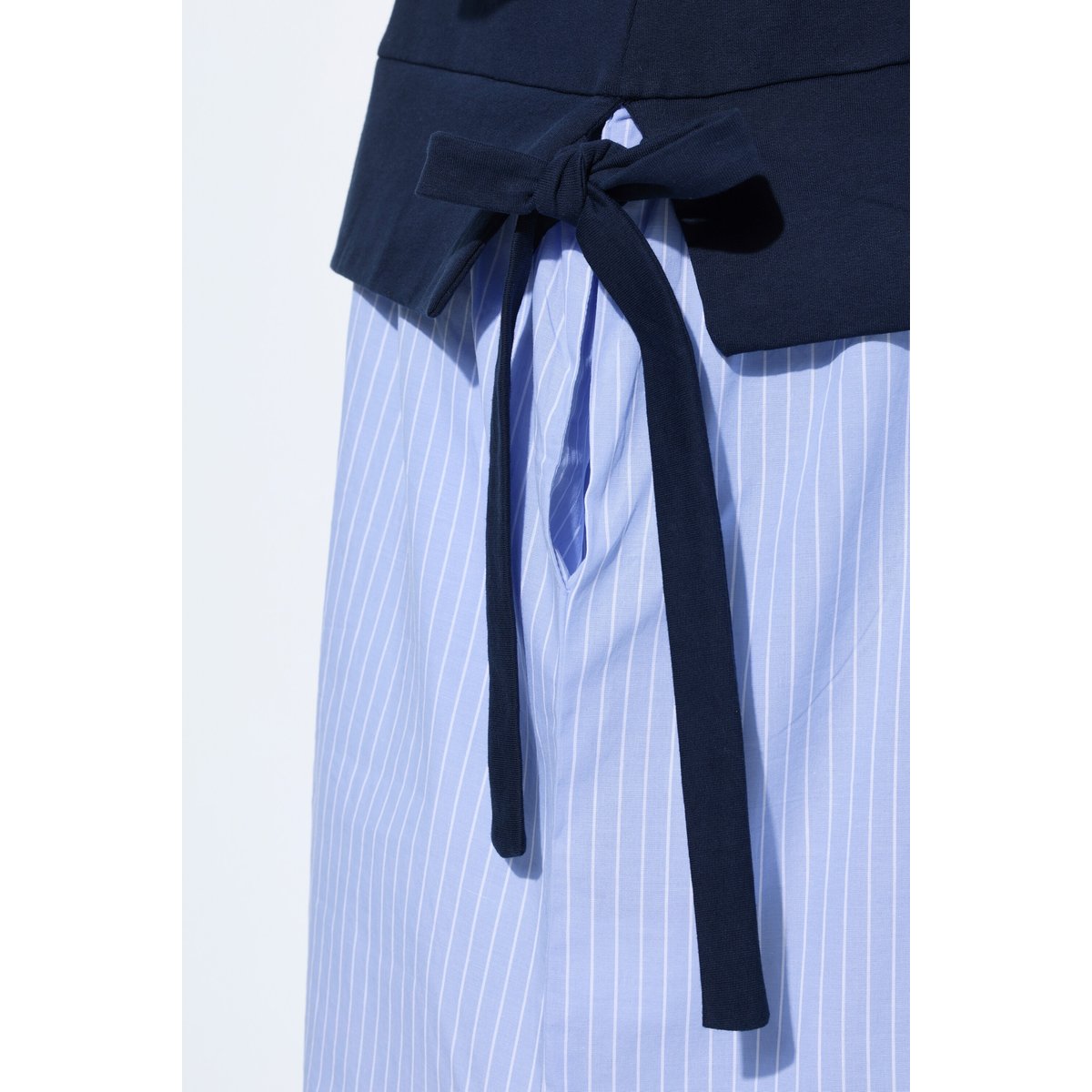 Robe en coton bio, jeu de matières marine, ULLA POPKEN