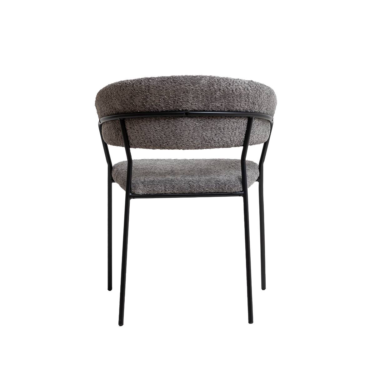 Lot de 2 chaises en tissu et métal KANOA gris, MADE IN MEUBLES 