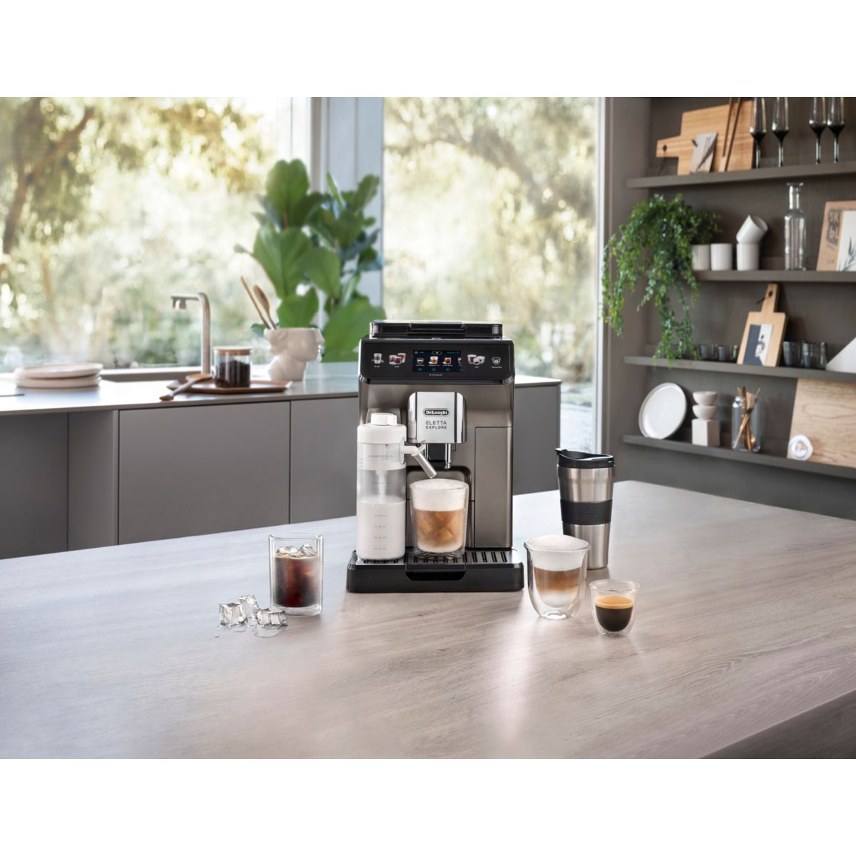 Expresso Broyeur Eletta Explore ECAM450.86.T Titanium couleur unique, DELONGHI