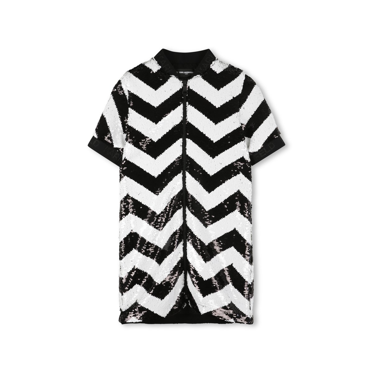 Robe avec fermeture éclair noir blanc, KARL LAGERFELD KIDS