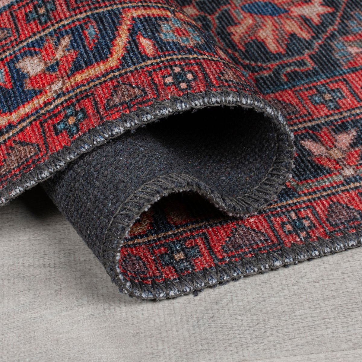 Tapis lavable MEDALLION rouge, FLAIR RUGS