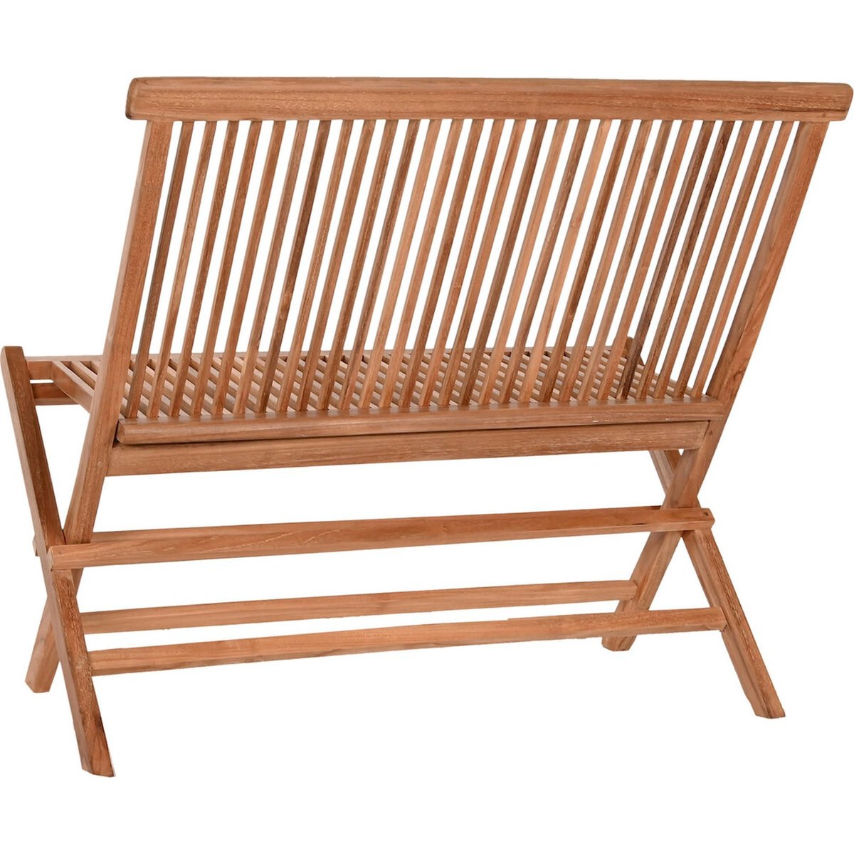 Banc pliant en teck pour terrasse et Jardin teck marron naturel, RECOLLECTION