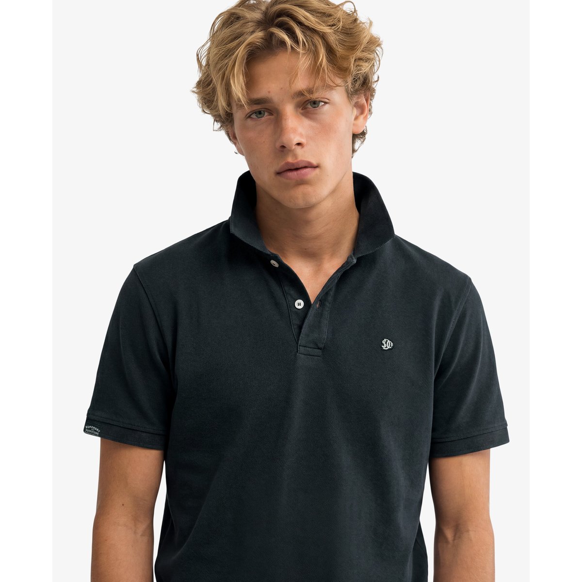Polo Vintage Destroy bleu marine éclipse, SUPERDRY
