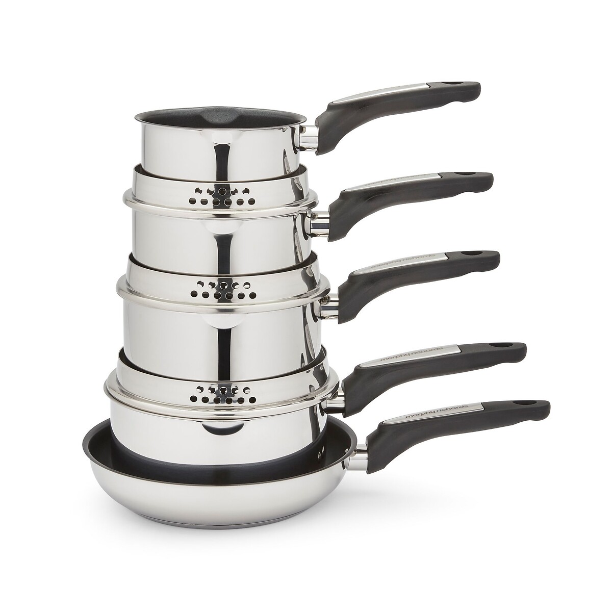 5-Piece Stainless Steel Saucepan Set graphite, MORPHY RICHARDS