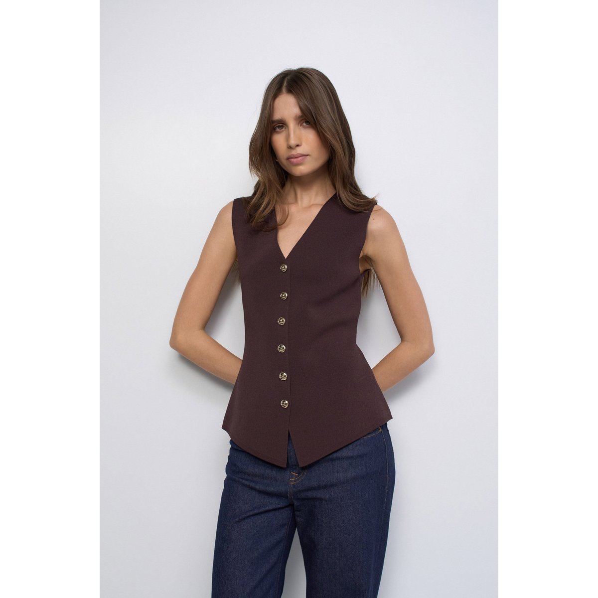 GILET EN MAILLE marron, SALSA JEANS
