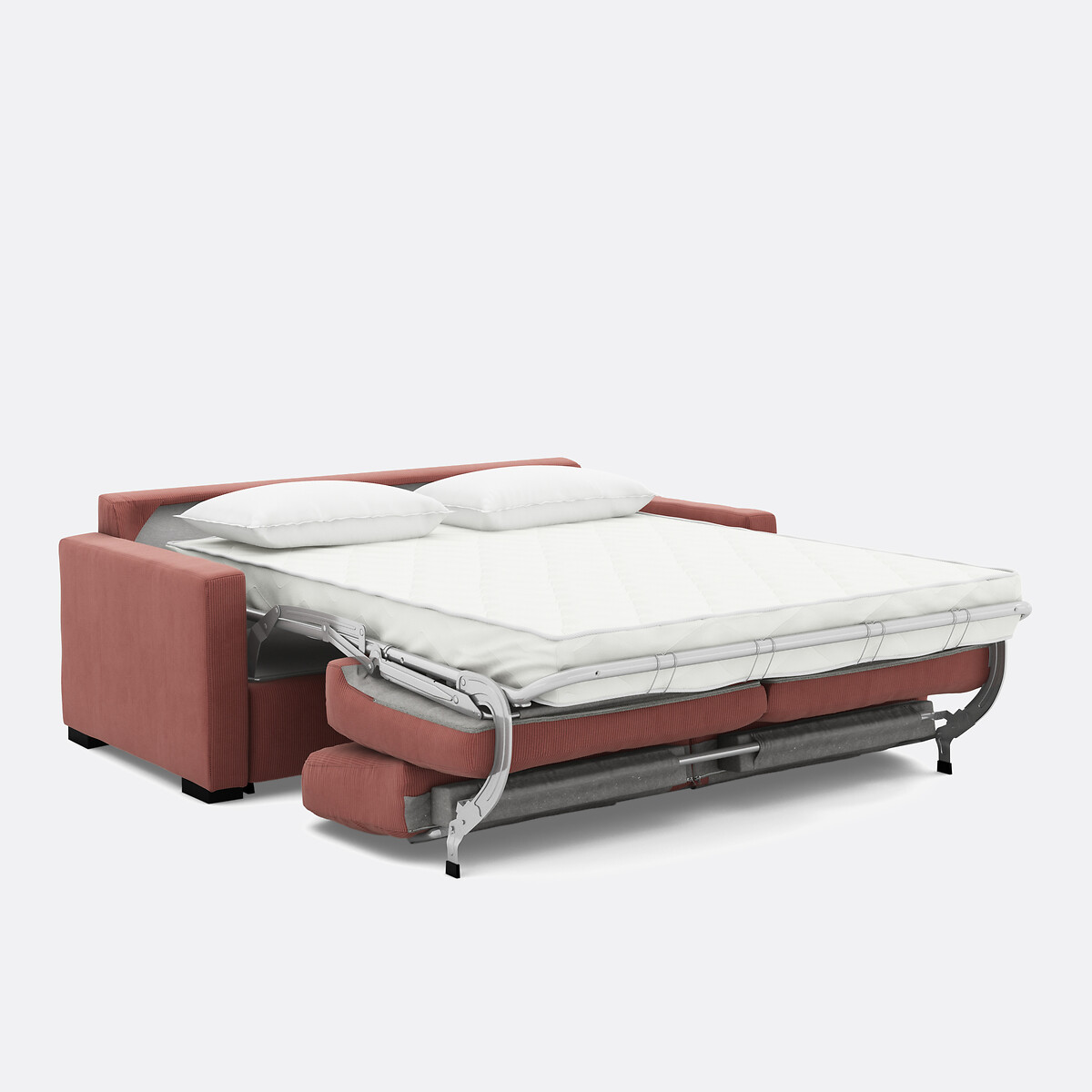 Canapé convertible, Premium HR, en velours côtelé fines côtes, TIMOR rose, LA REDOUTE INTERIEURS