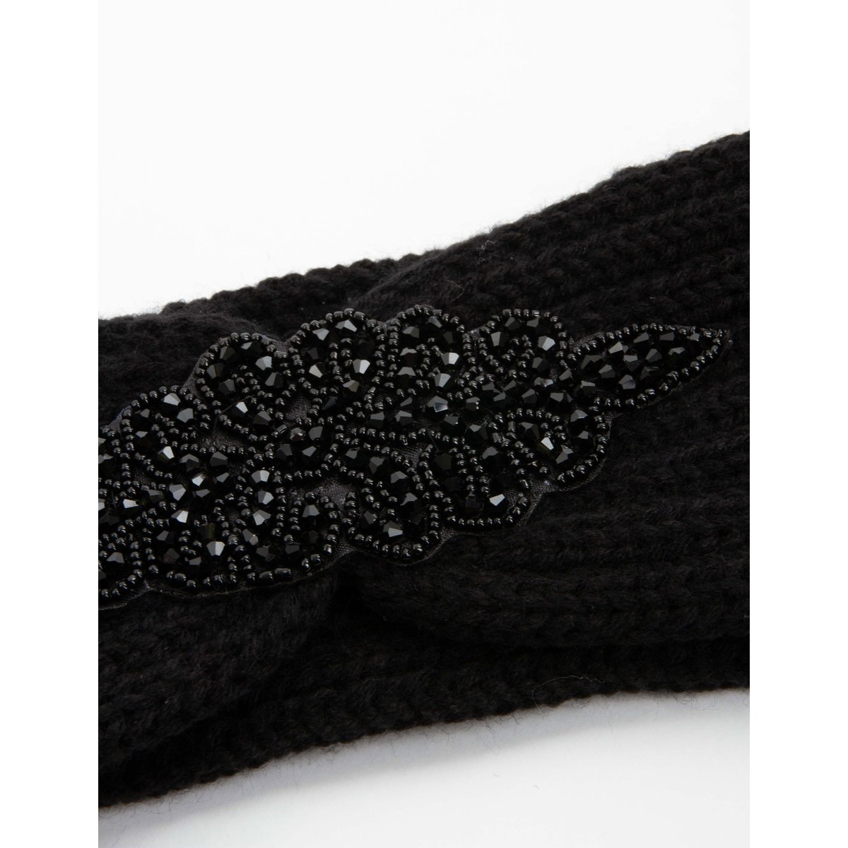 Bandeau avec détail en perles noir, MORGAN