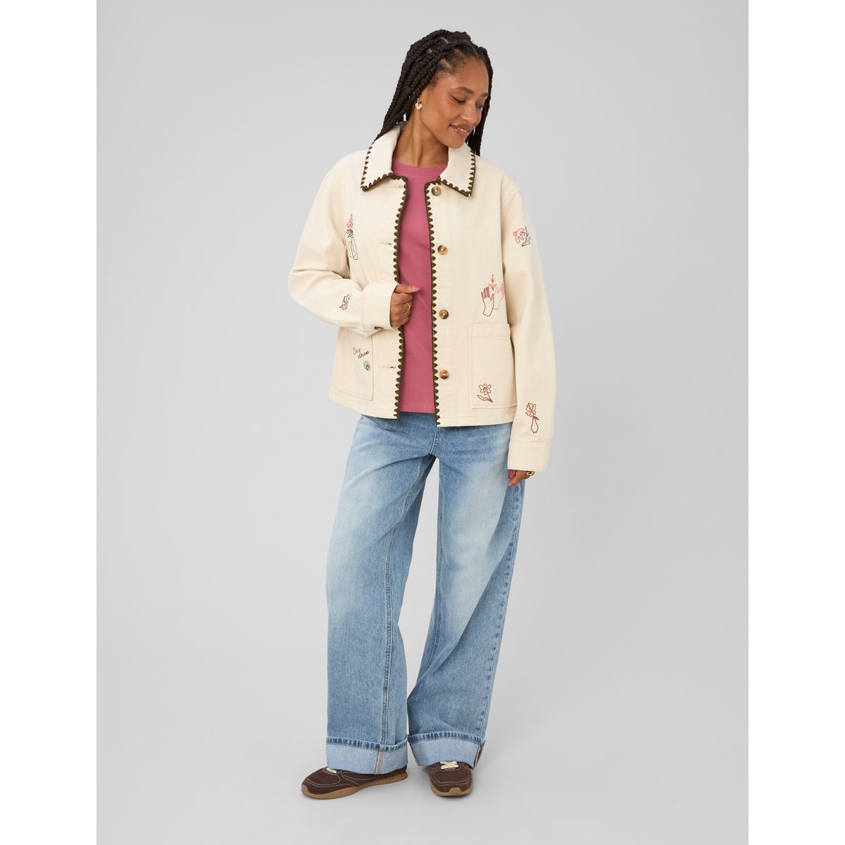 Veste brodée naturel, BZB