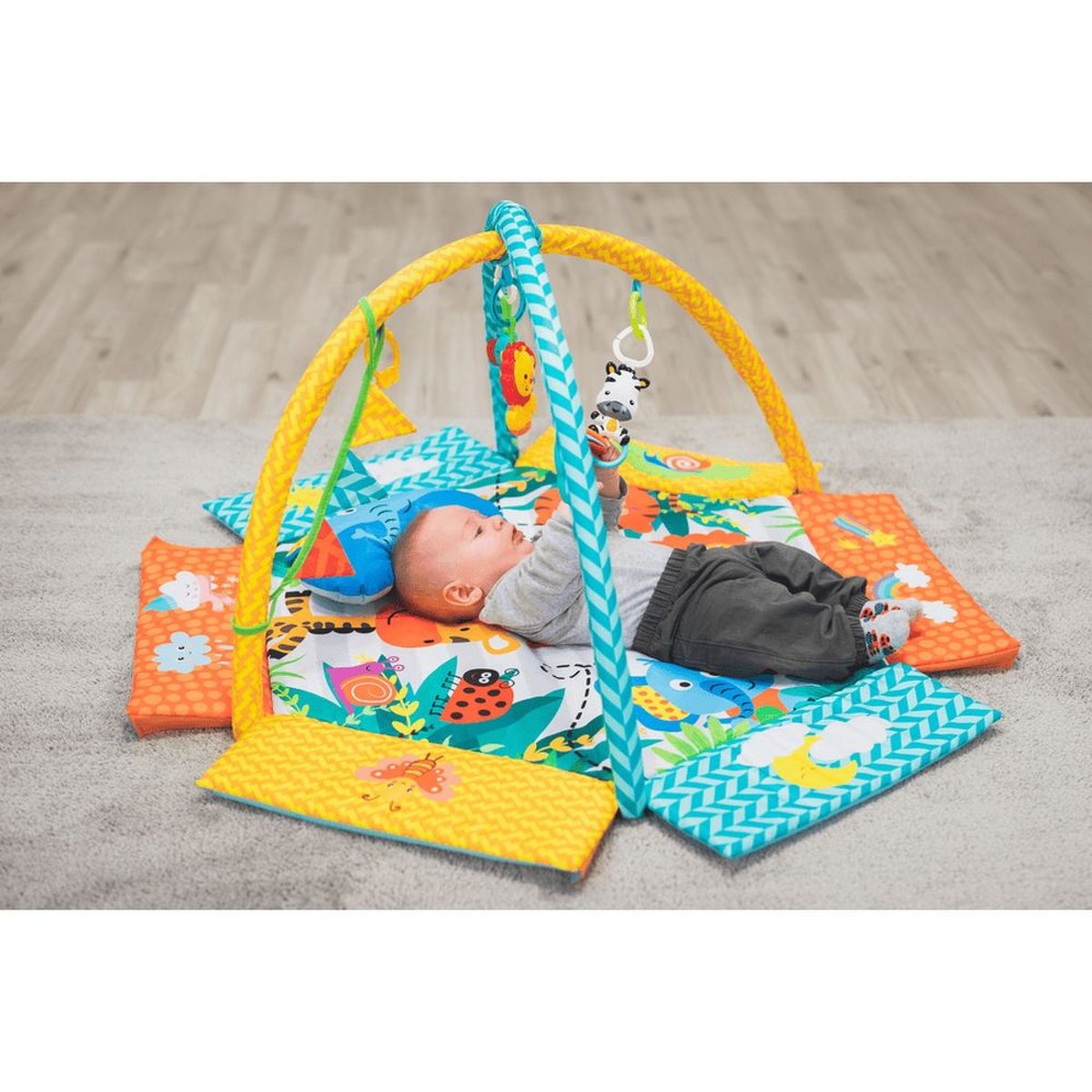 Tapis d'éveil avec arche Jungle couleur unique, FILLIKID