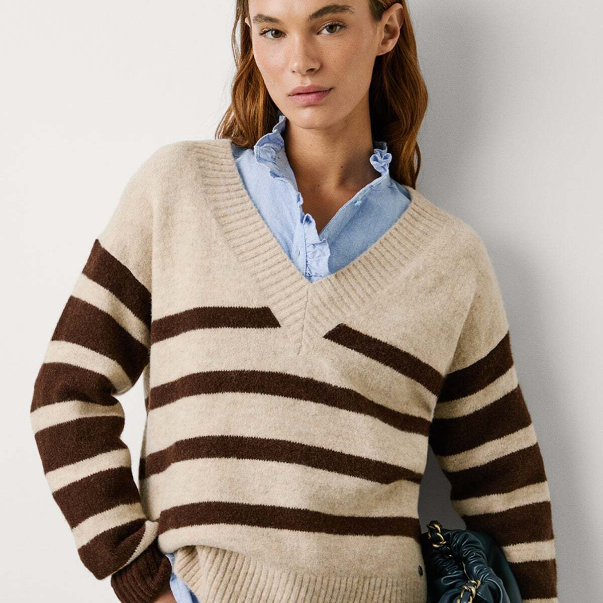 Pull En Maille À Rayures blanc écru foncé, PEPE JEANS