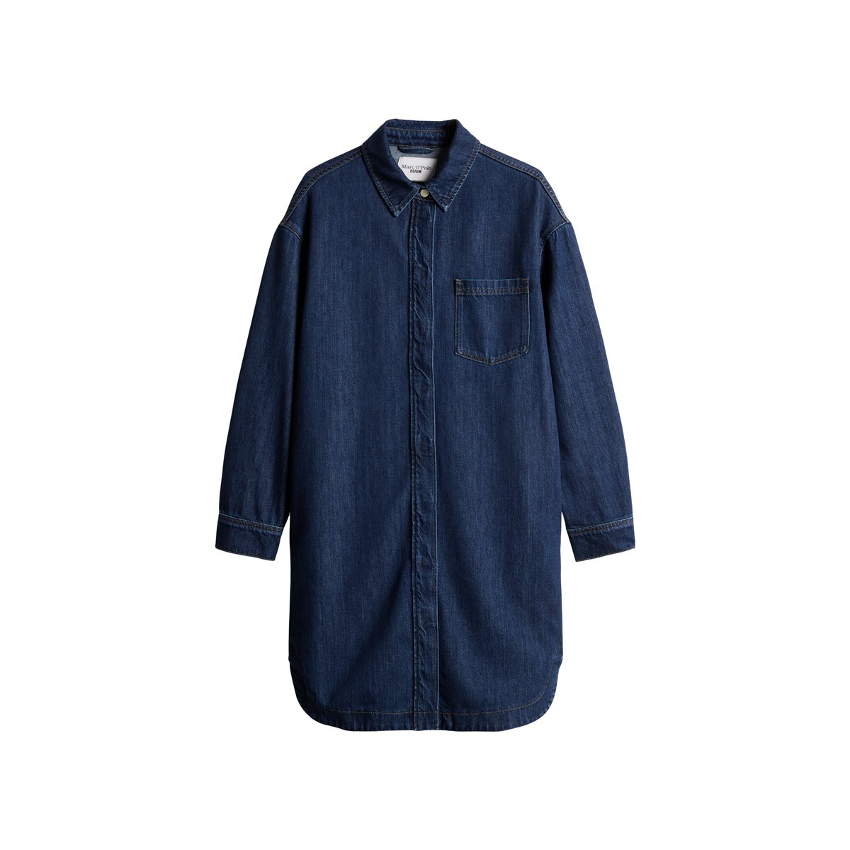 Robe chemise réalisé avec Orange Fiber bleu, MARC O’POLO DENIM