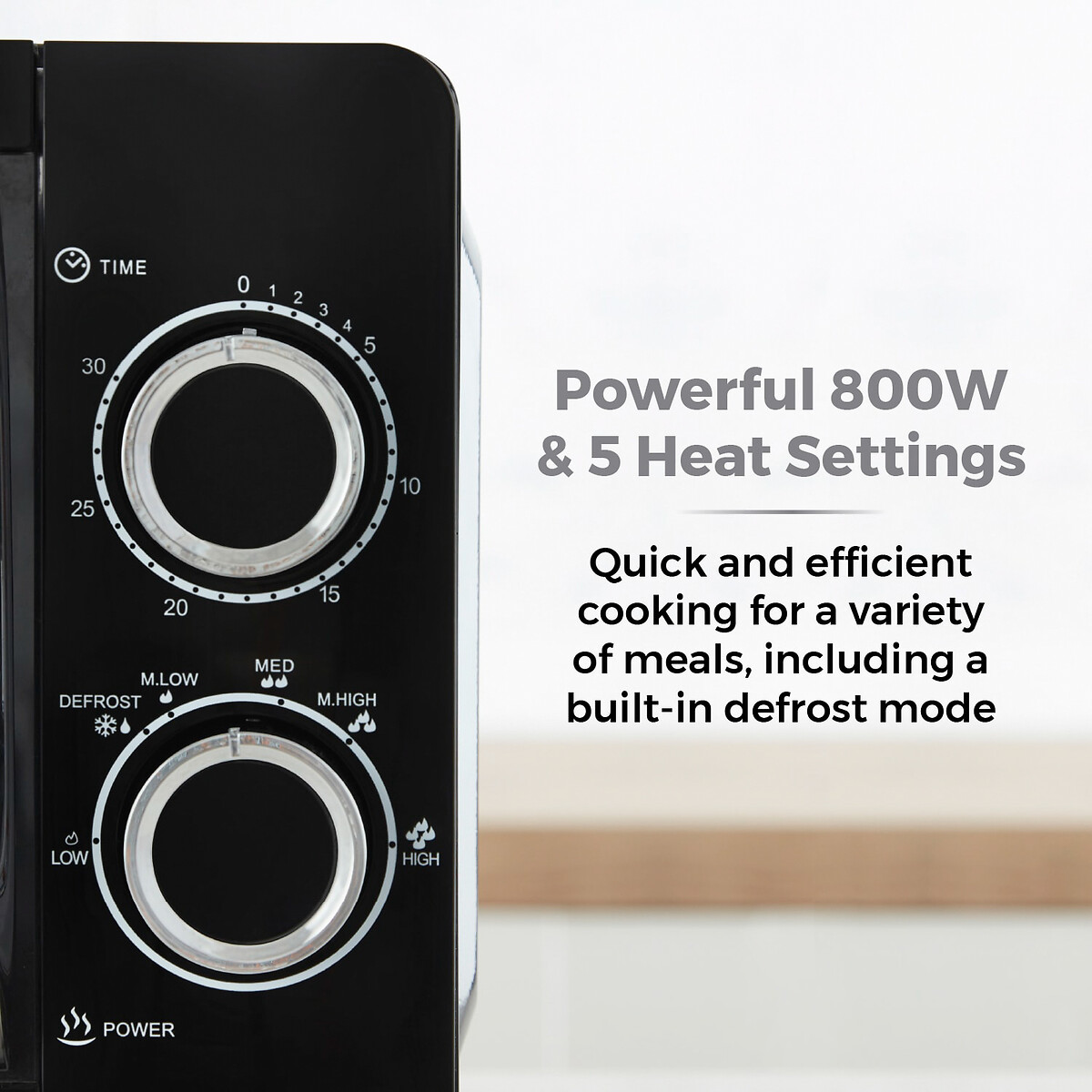 20L 800W Manual Microwave - T24042 black, TOWER