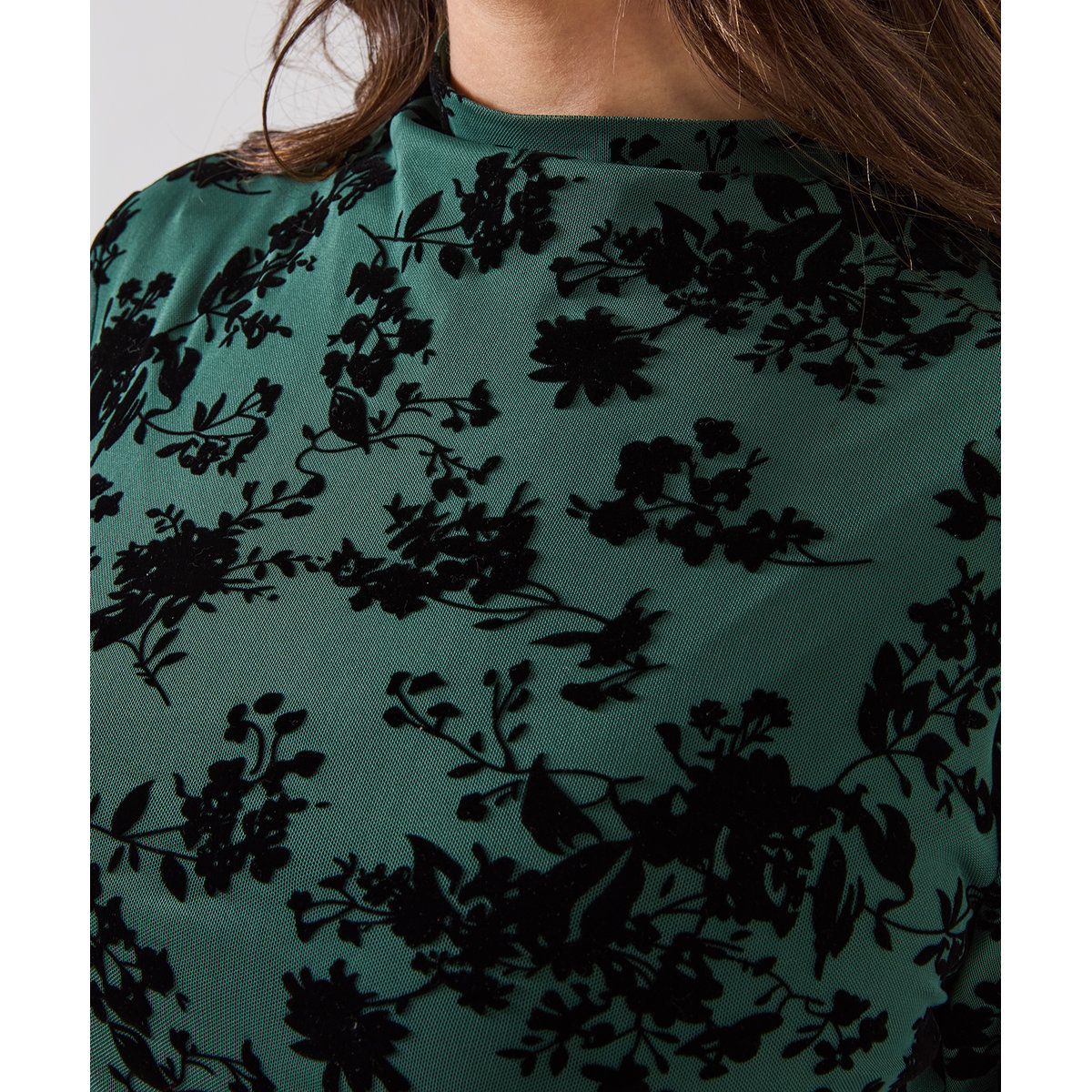 Robe Longue Floquée à Drapé Devant Hazel vert, JOE BROWNS