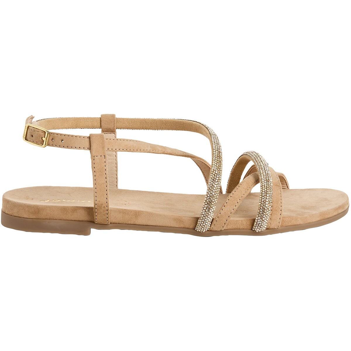 Sandali piatti multi cinturino beige, TAMARIS