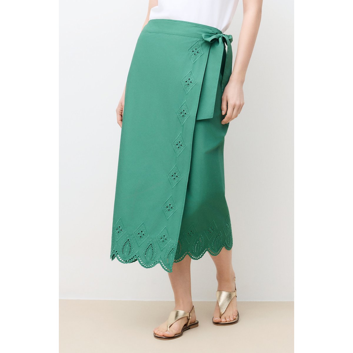 Jupe longue fluide JOMY vert, CAROLL