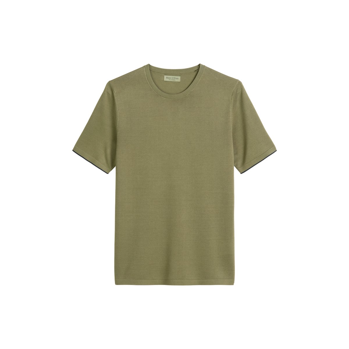 T-shirt en maille fine Travel Collection en pur coton bio vert clair, MARC O'POLO